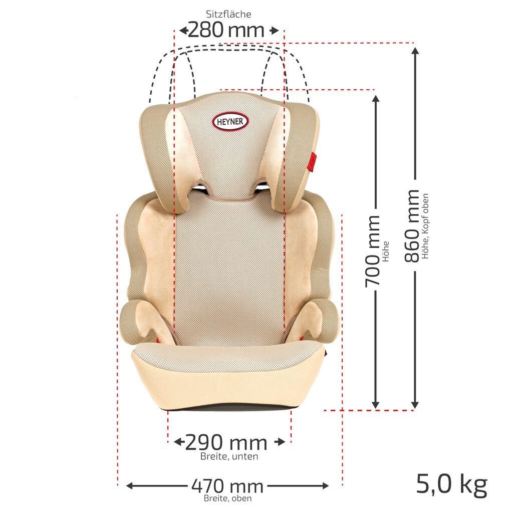 kg) mit Autokindersitz 95 150 cm (15 bis I-Size beige HEYNER Isofix bis 36 Autokindersitz