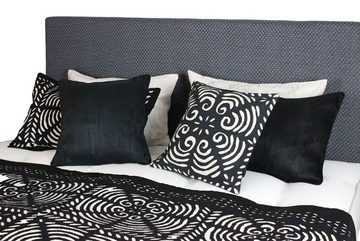 Tagesdecke Tagesdecke Bettüberwurf schwarz weiß Cutwork, Indradanush, extra groß, doppellagig 170x270 cm