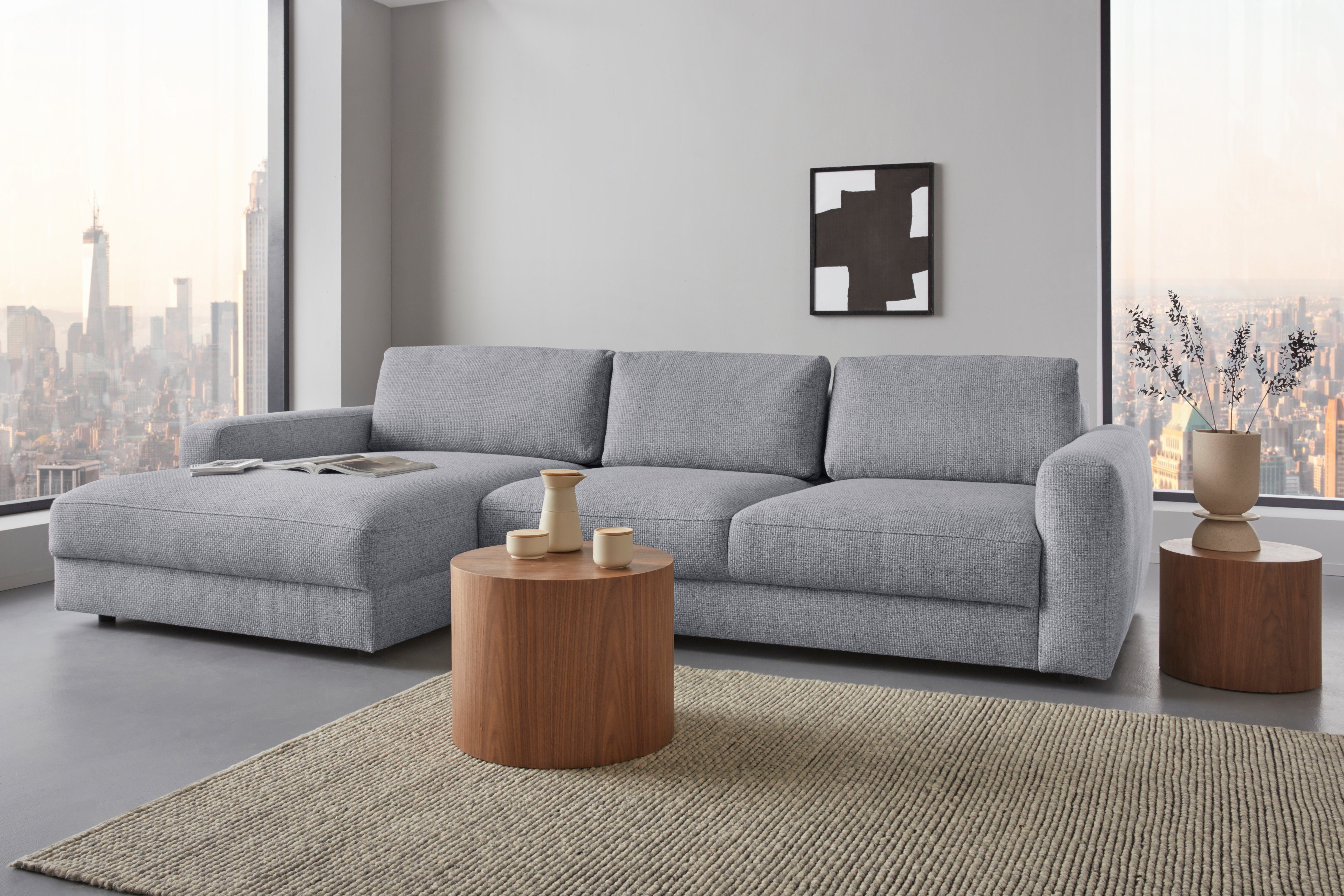 Home affaire Ecksofa Bloomfield, elegant, viel Platz, Mega Couch, Breite 303cm, L-Form, extra tiefe Sitzfläche, wahlweise mit …