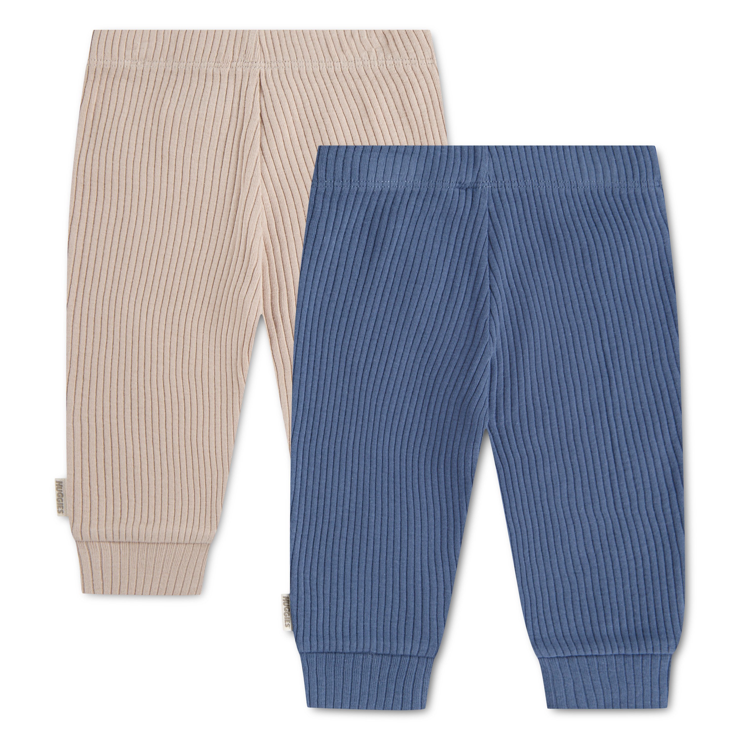 HUGGIES babywear Schlupfhose HUGB 2PK BOTTOMS (Packung, 2-tlg) super bequem, aus Baumwolle mit Rippstruktur