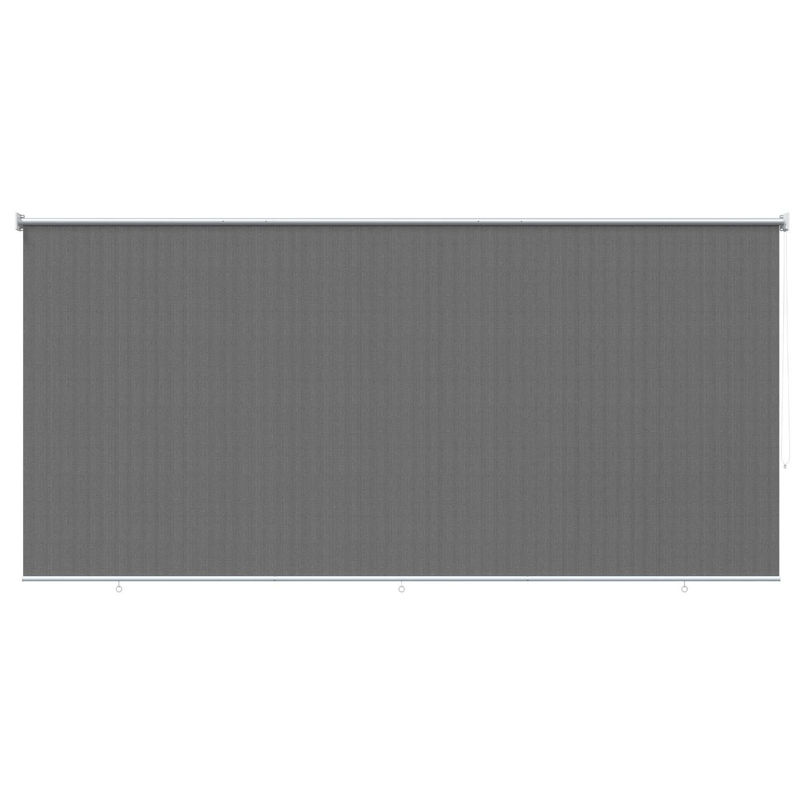 Rollo Außenrollo 90% UV-Block Hellgrau 350 x 230 cm HDPE, vidaXL