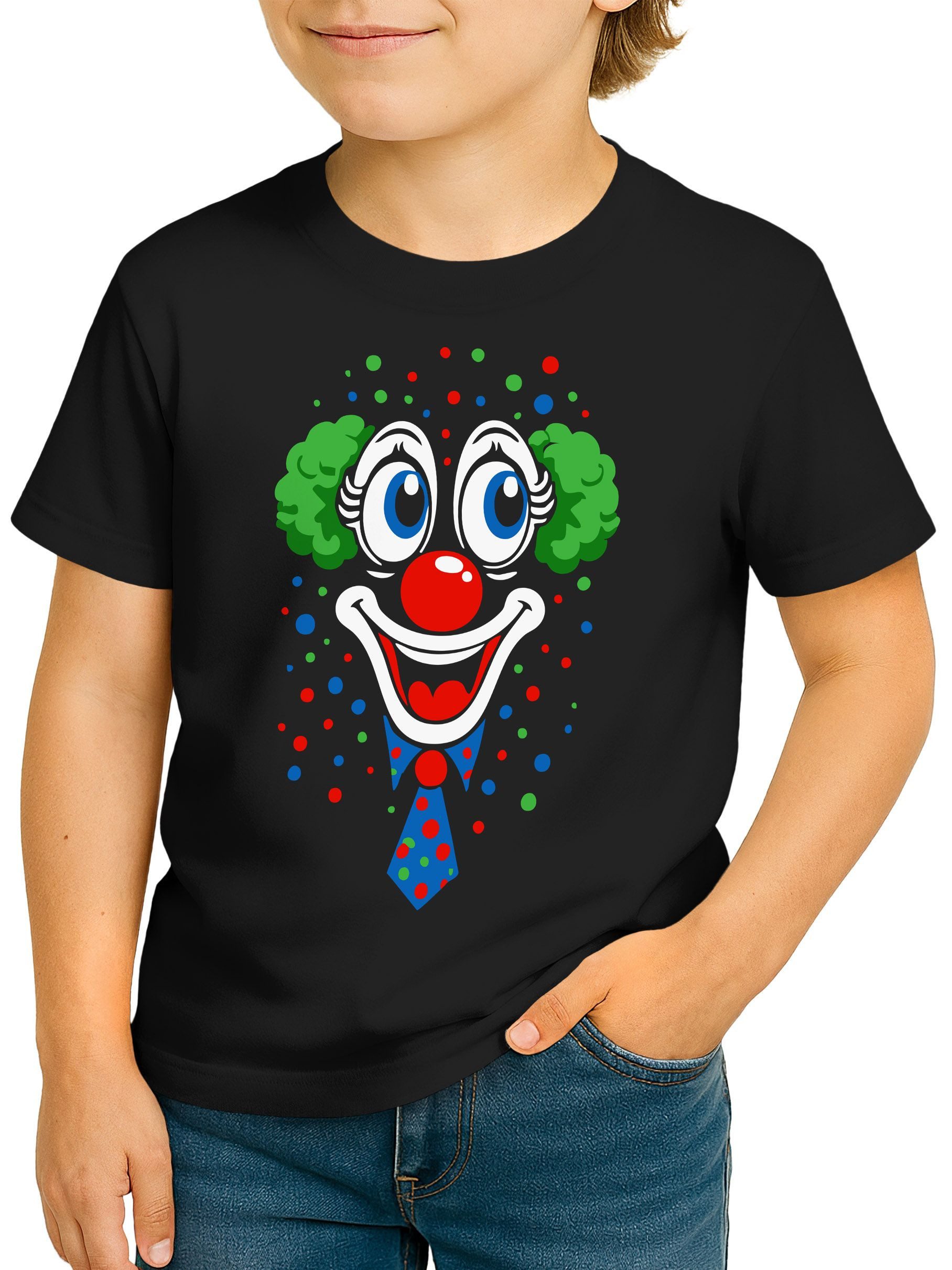 Print-Shirt Kinder T Shirt Jungen Fasching Karneval - Clown - Kostüm Verkleidung