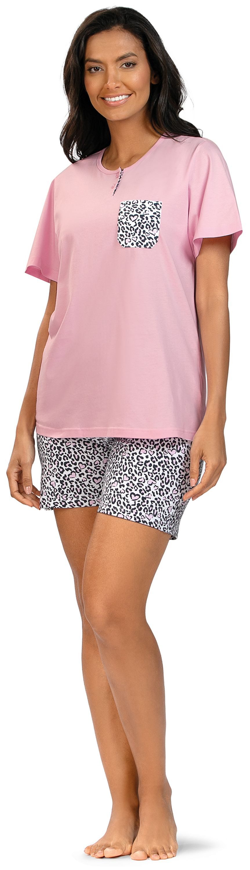 comtessa Shorty Summer Whisper (Set, 2 tlg., 2-teilig) Damen Pyjama 2-teilig Shorts Baumwolle geknöpft große Größen