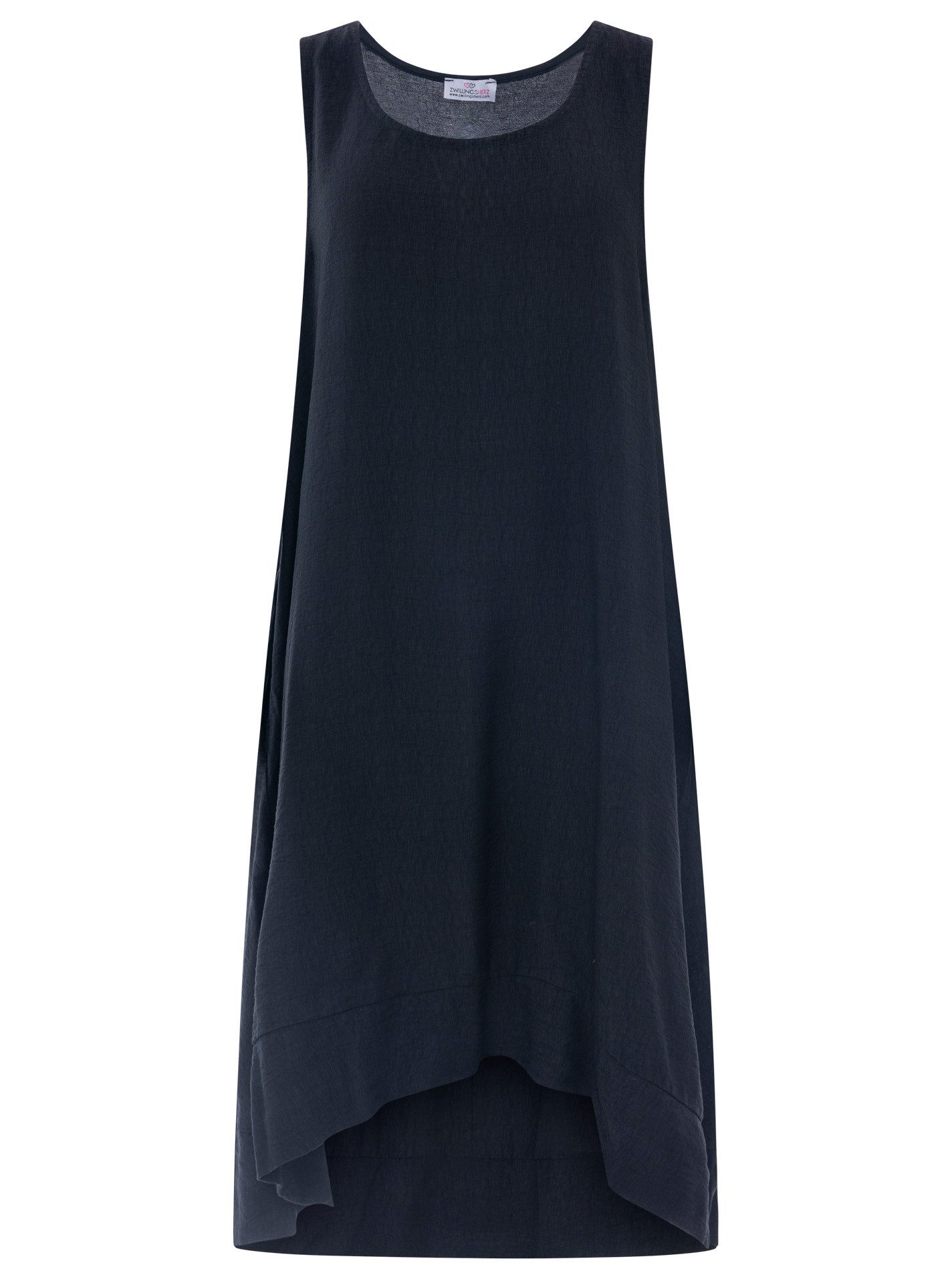 Zwillingsherz Sweatkleid "Uni & Summer" breite Träger, hinten leicht länger, figurumspielend, aus Viskose