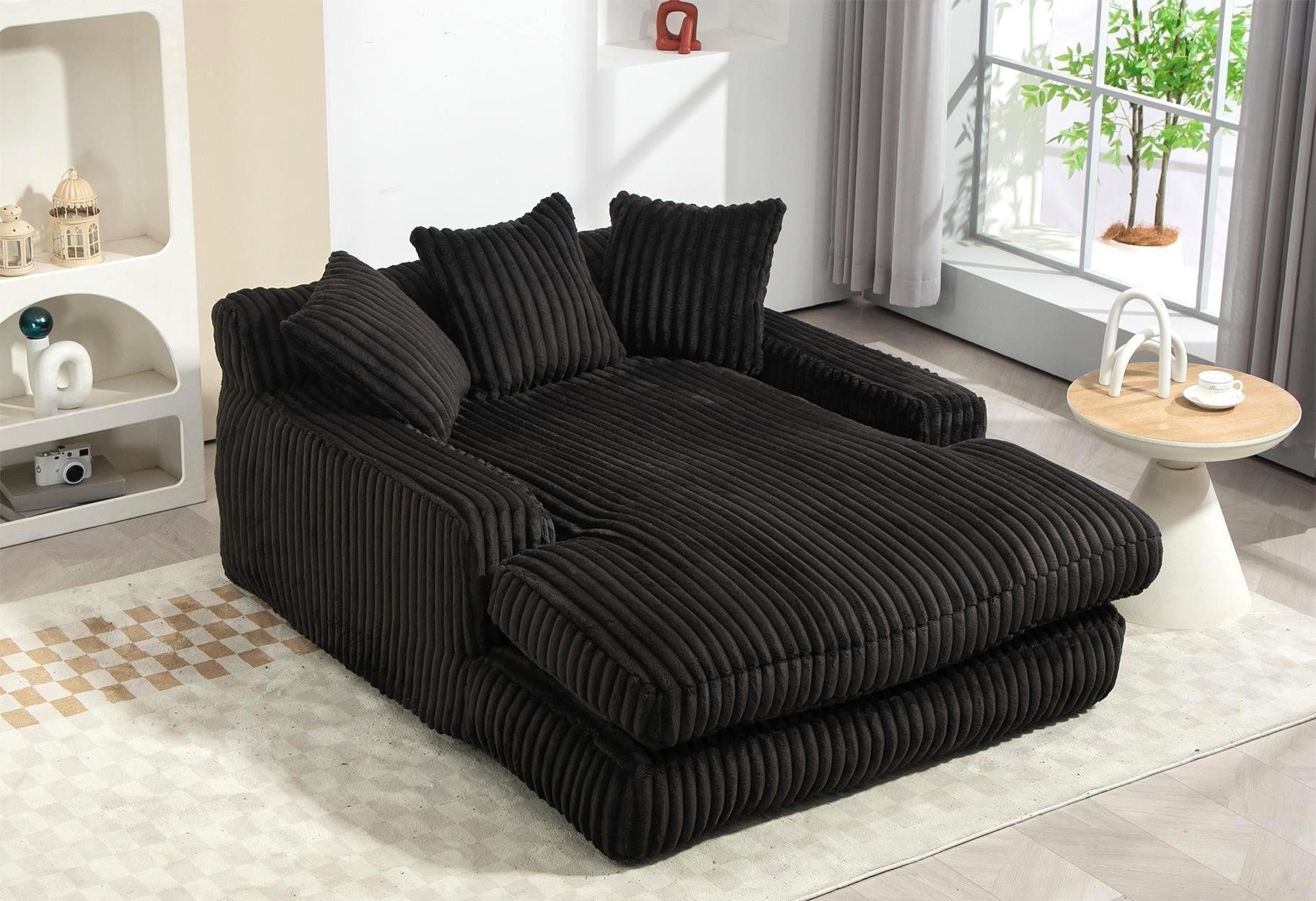 LVHOM Polsterliege 155x125x63cm Schlafsofa mit 3 extra Kissen, Bequem, Rela günstig online kaufen