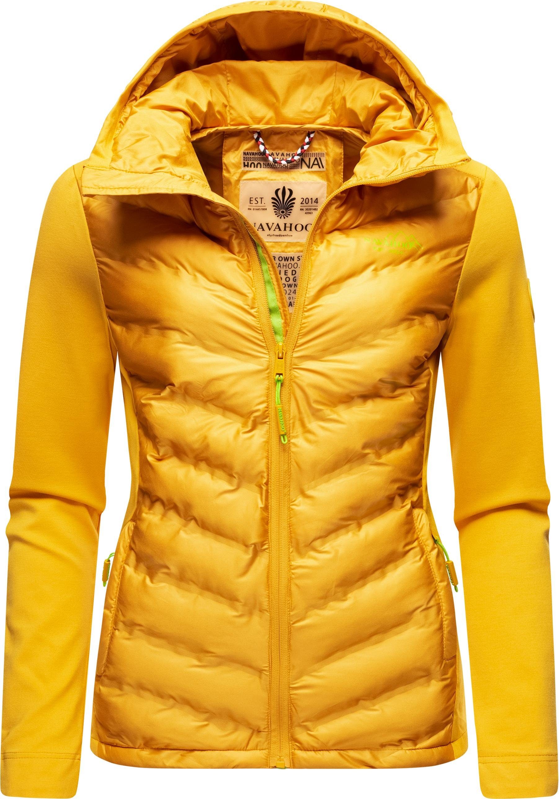 Navahoo Nimm Outdoorjacke Mich Übergangsjacke stylische Kapuze gelb Mit mit