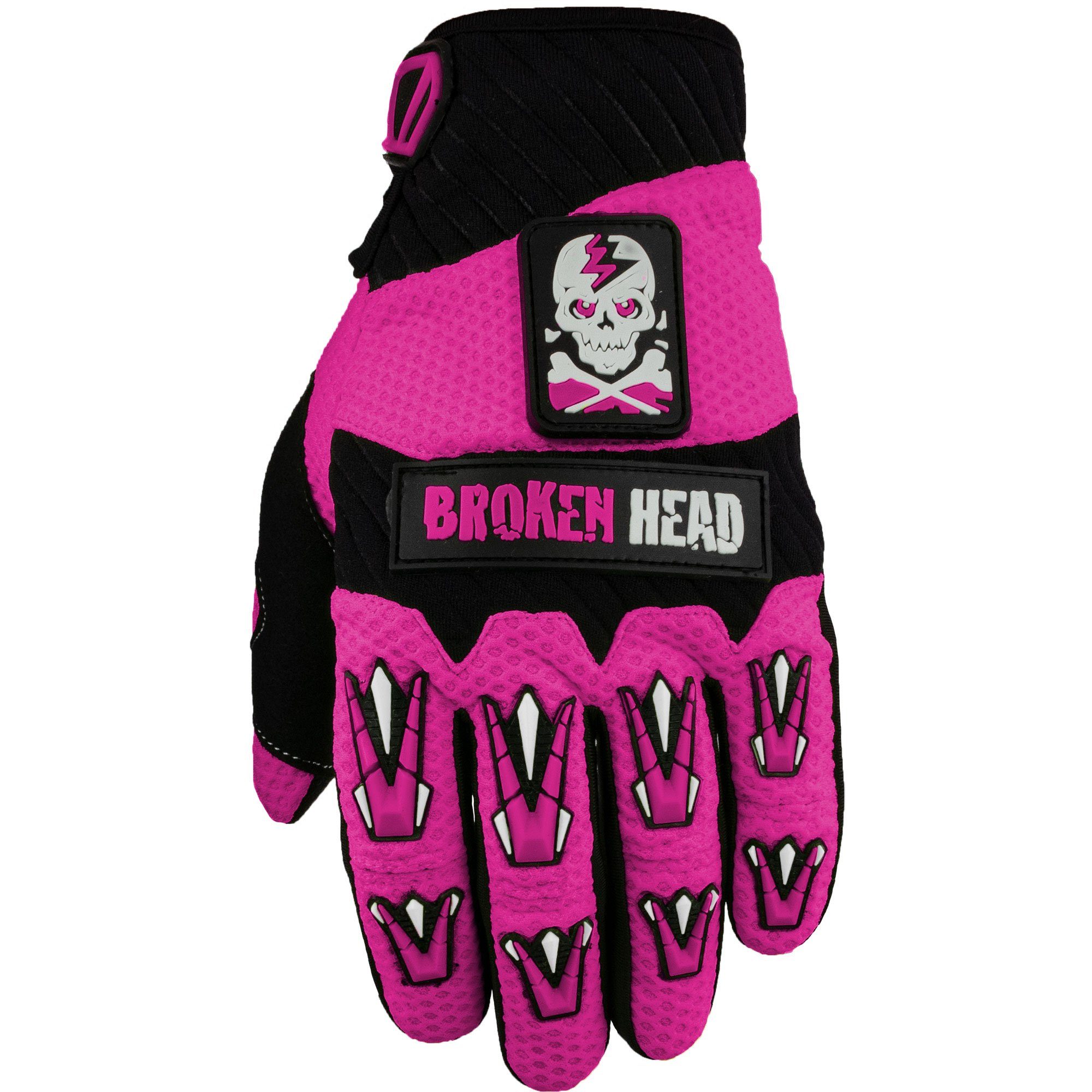 Motorradhandschuhe Faustschlag pink Weiteneinstellung