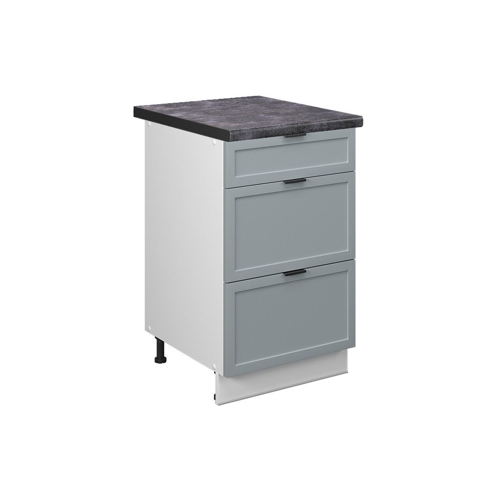 Unterschrank Fame-Line, Hellblau-grau/Weiß, 50 cm, AP Anthrazit