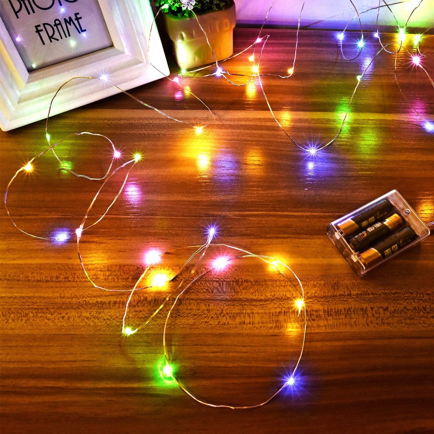 Megaphonic LED-Lichterkette 5m Mehrfarbig Lichterkette für Hochzeit Party Weihnachten Nachtlampe, Mehrfarbig