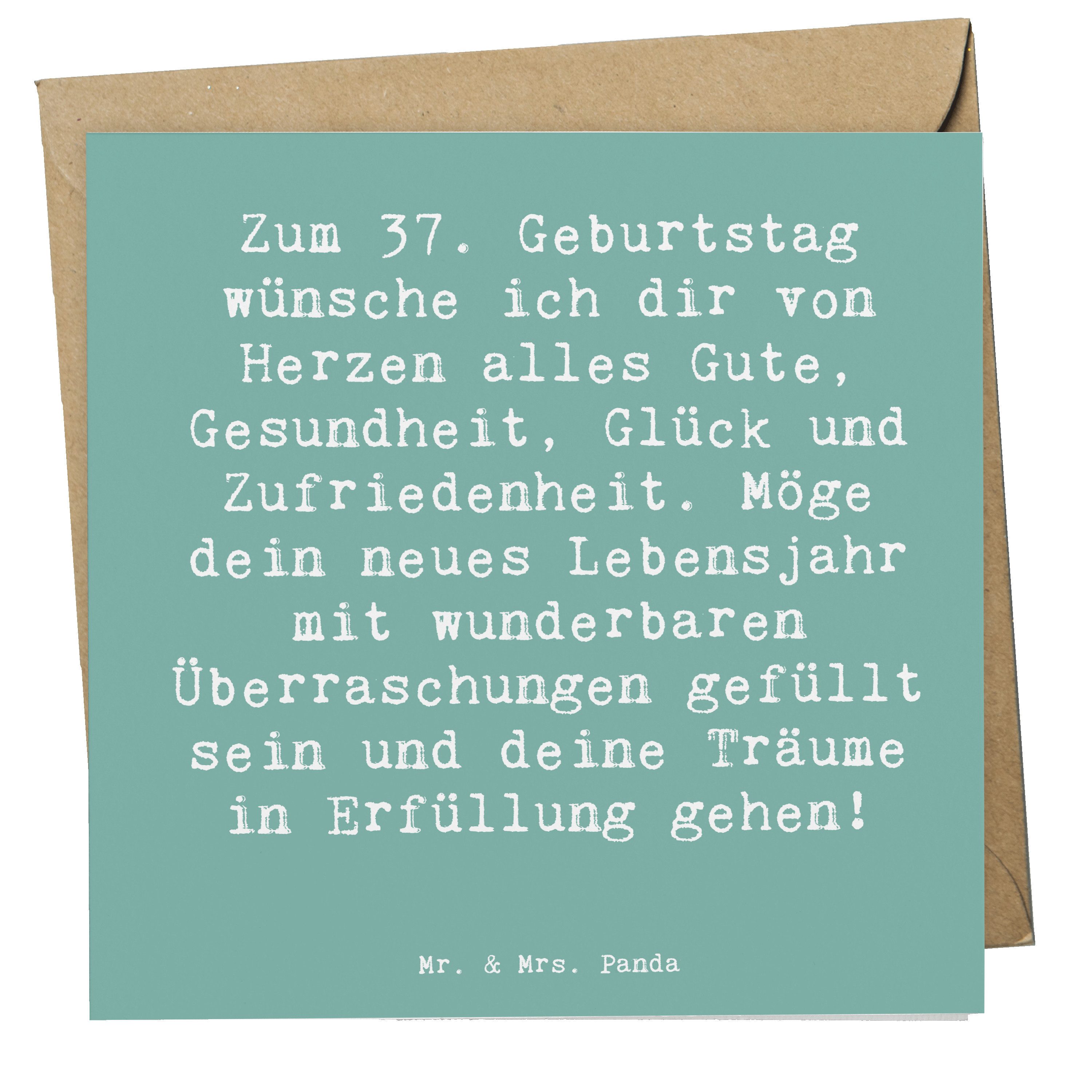 Mr. & Mrs. Panda Grußkarte Spruch 37. Geburtstag Grüße Meeresbrise