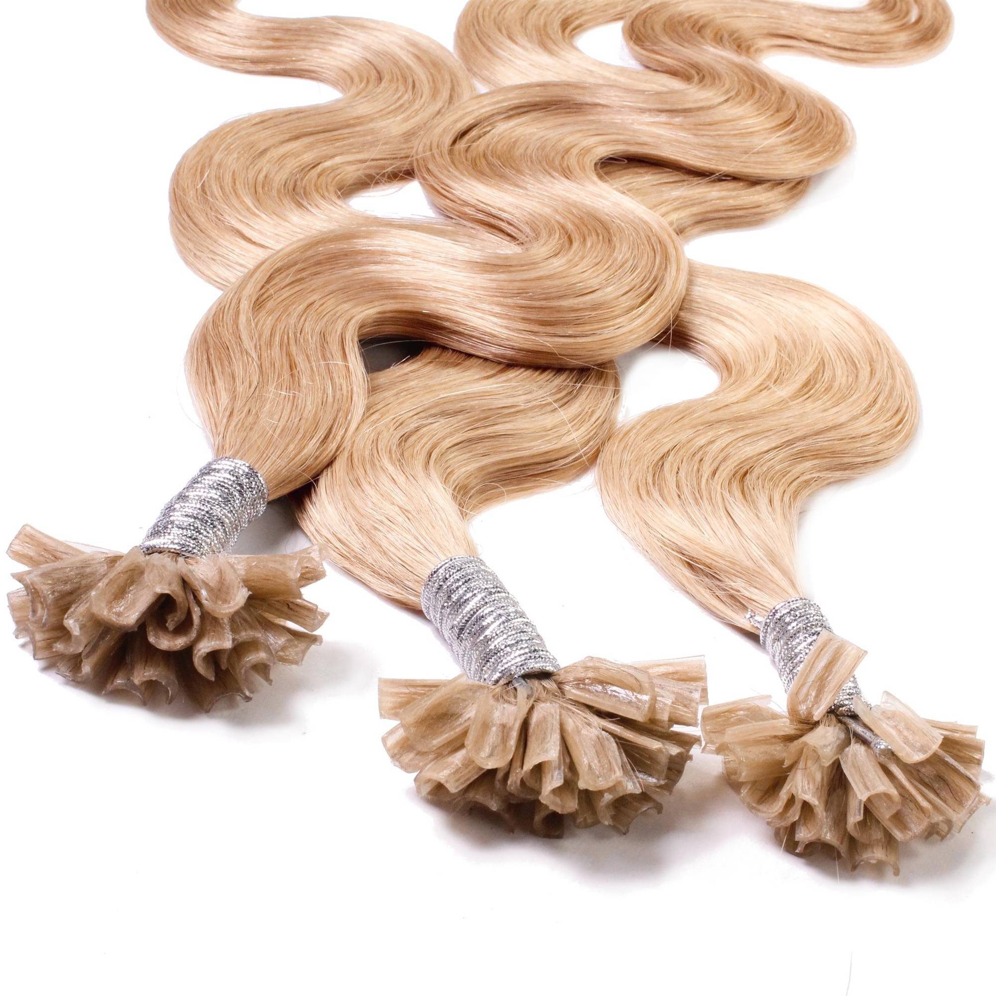 hair2heart Echthaar-Extension Bonding Extensions gewellt #9/1 Lichtblond Asch 1g 40cm | Haarverlängerungen