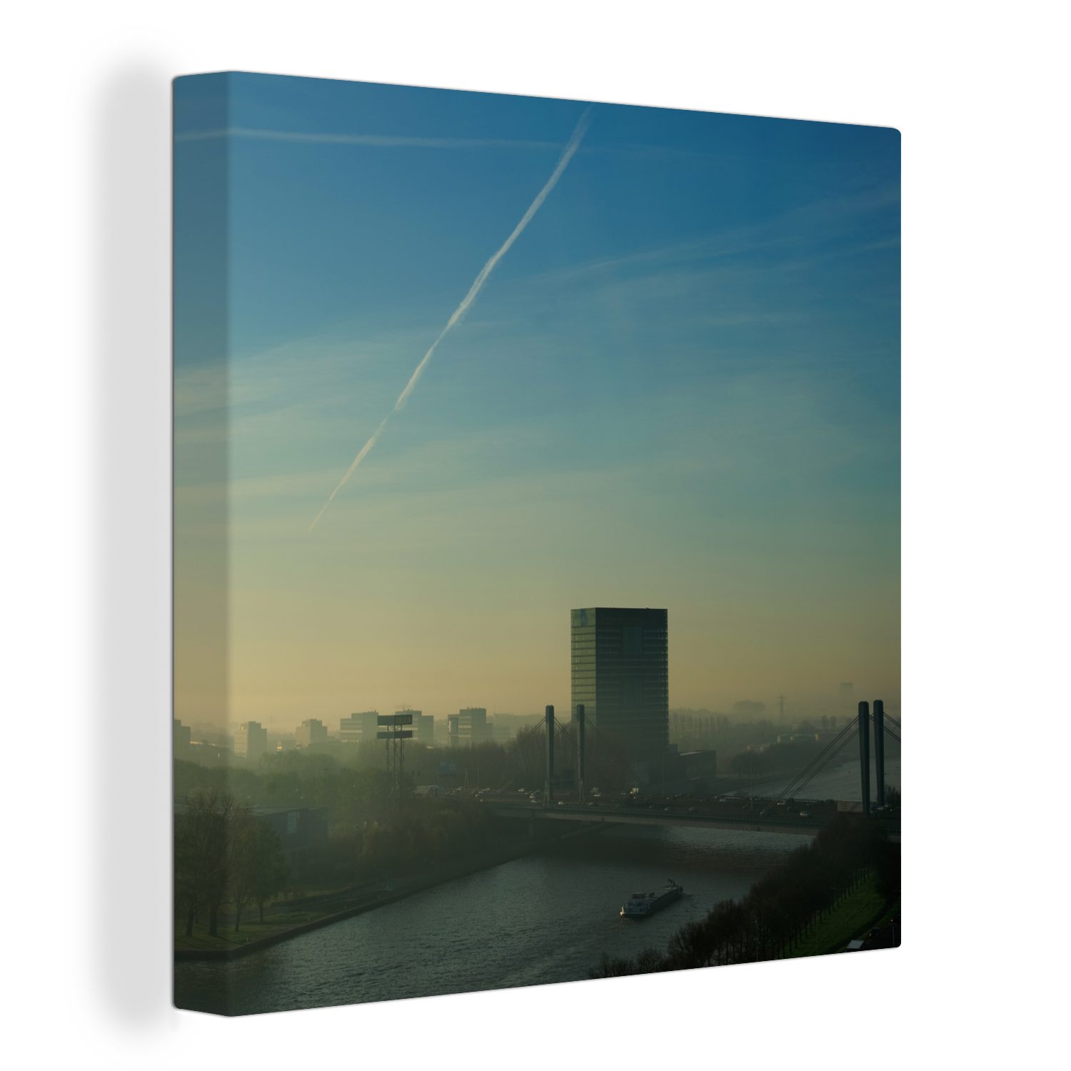 OneMillionCanvasses® Leinwandbild Utrecht - Nebel - Luft, (1 St), Leinwand Bilder für Wohnzimmer Schlafzimmer