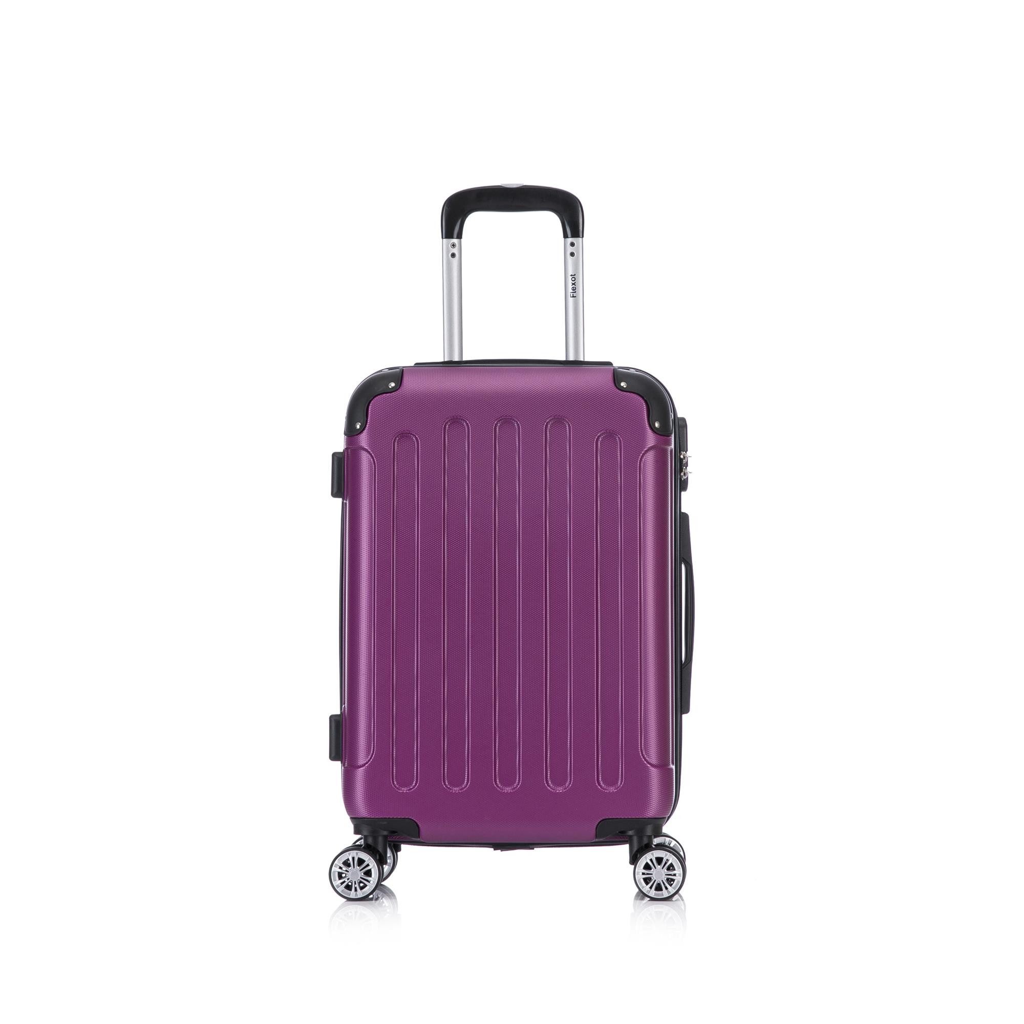 Flexot Hartschalen-Trolley F-2045 Kofferset, 360° Rollen, robuster Reisekoffer, Bordcase, 4 Rollen, Robuster und moderner Koffer mit vier 360° Rollen und Zahlenschloss