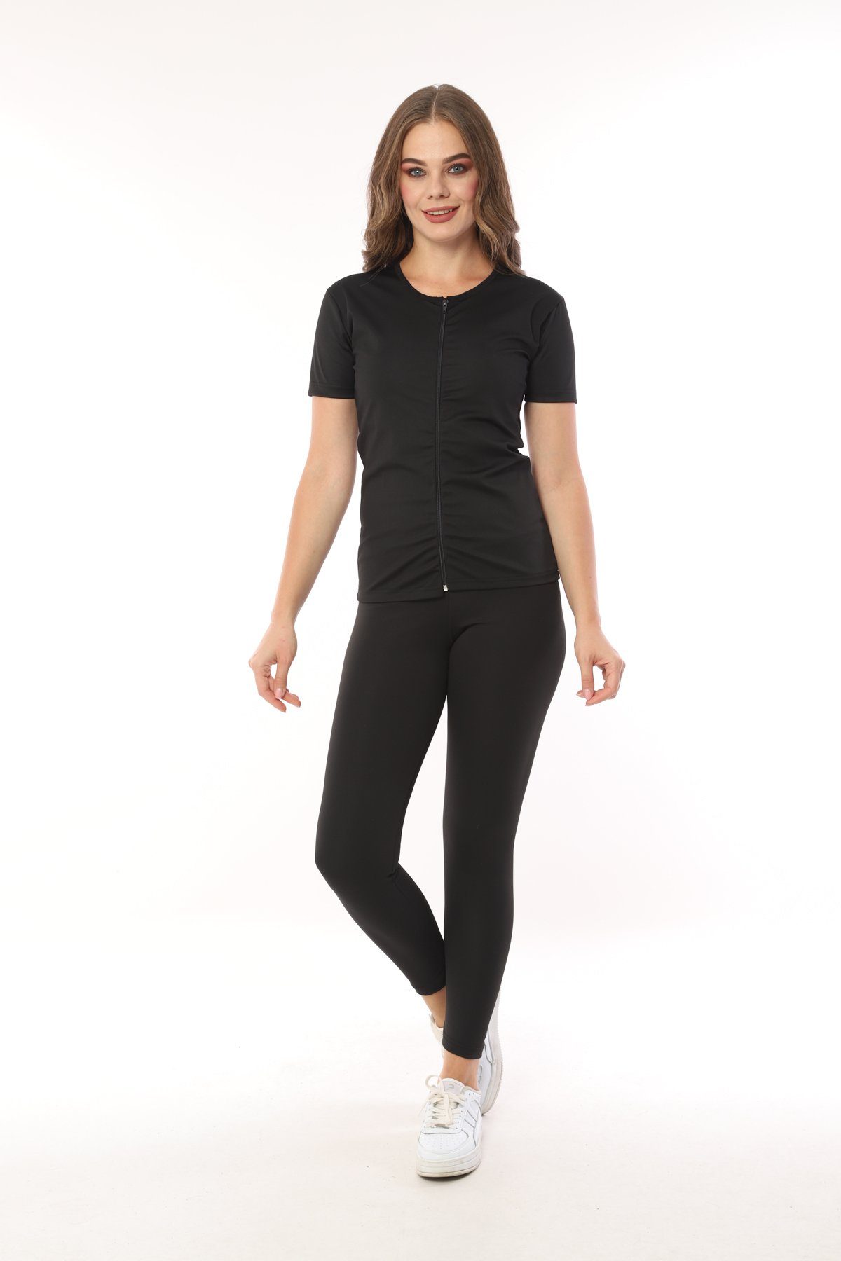 herémood Trainingsshirt Damen-Zipper Kurzarm Sauna-T-Shirt/Thermo-Sauna-Anz günstig online kaufen