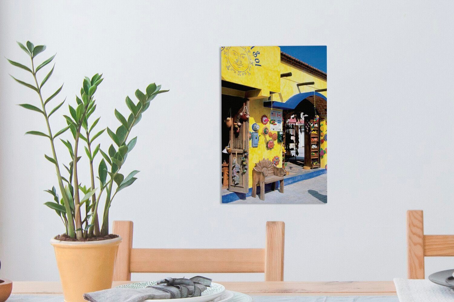 Zackenaufhänger, del Souvenirladen Leinwandbild cm inkl. bespannt Leinwandbild OneMillionCanvasses® Carmen, in St), Mexiko, (1 fertig Gemälde, 20x30 Playa