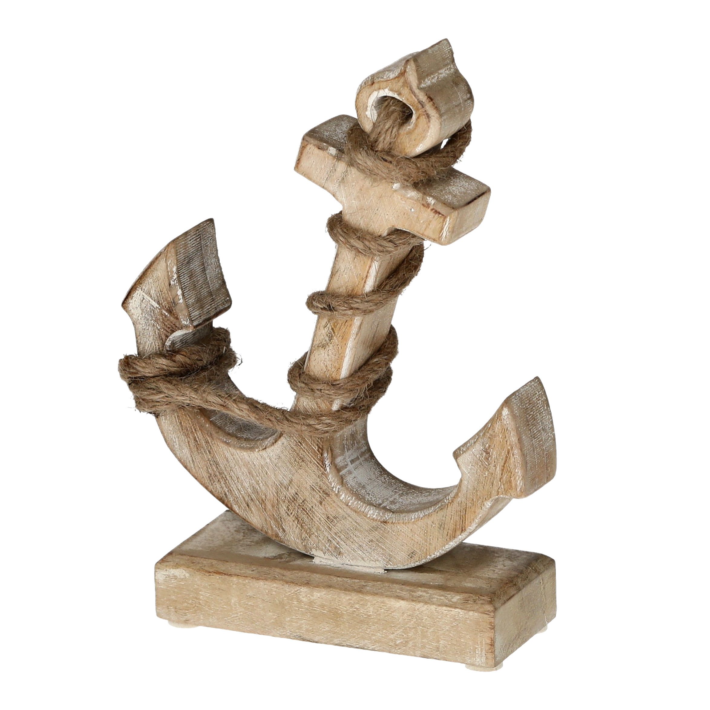 mucHome Fensterdekoration Rustikaler Holz Anker Deko-Objekt mit Jute, Mango günstig online kaufen