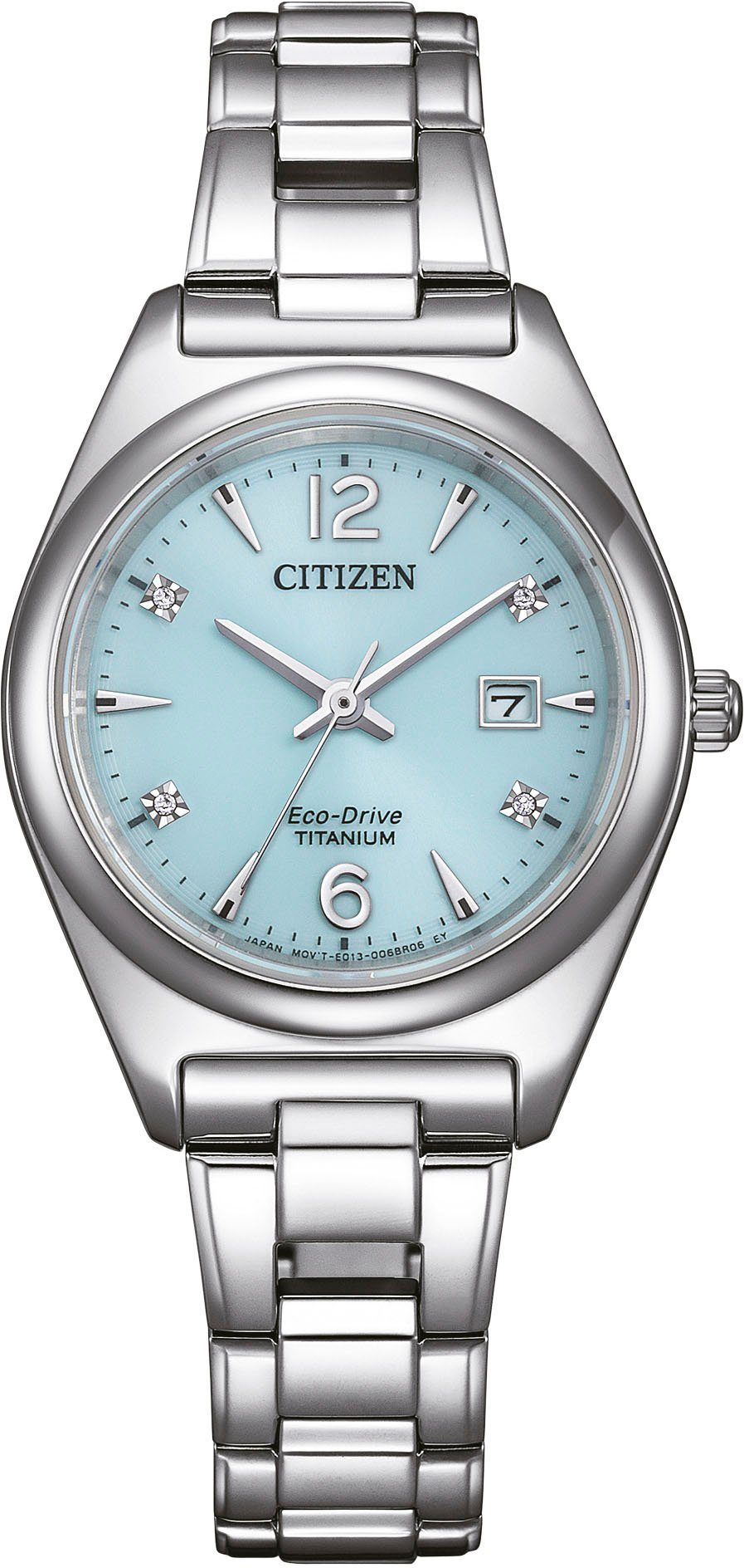 Citizen Solaruhr EW2601-81M, Armbanduhr, Damenuhr, Titan, Datum, Saphirglas