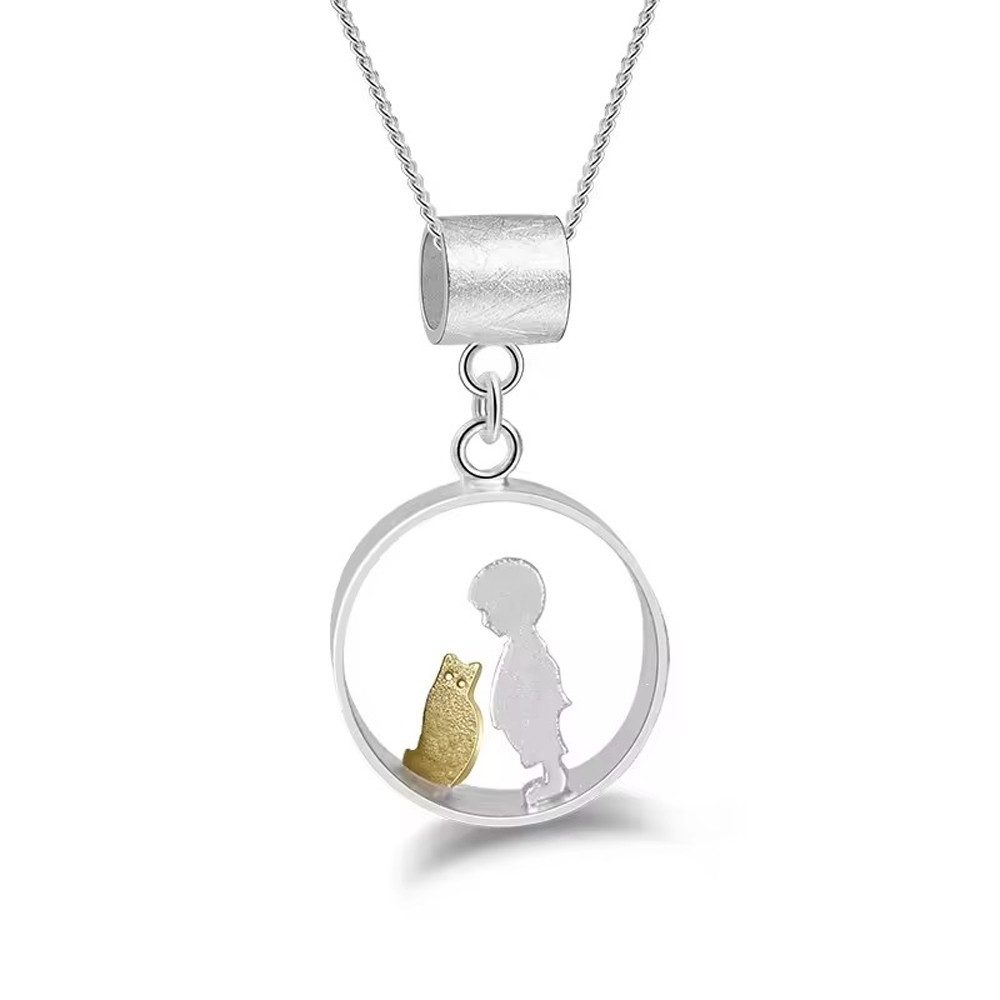Kette mit Anhänger Katze trifft Liebe