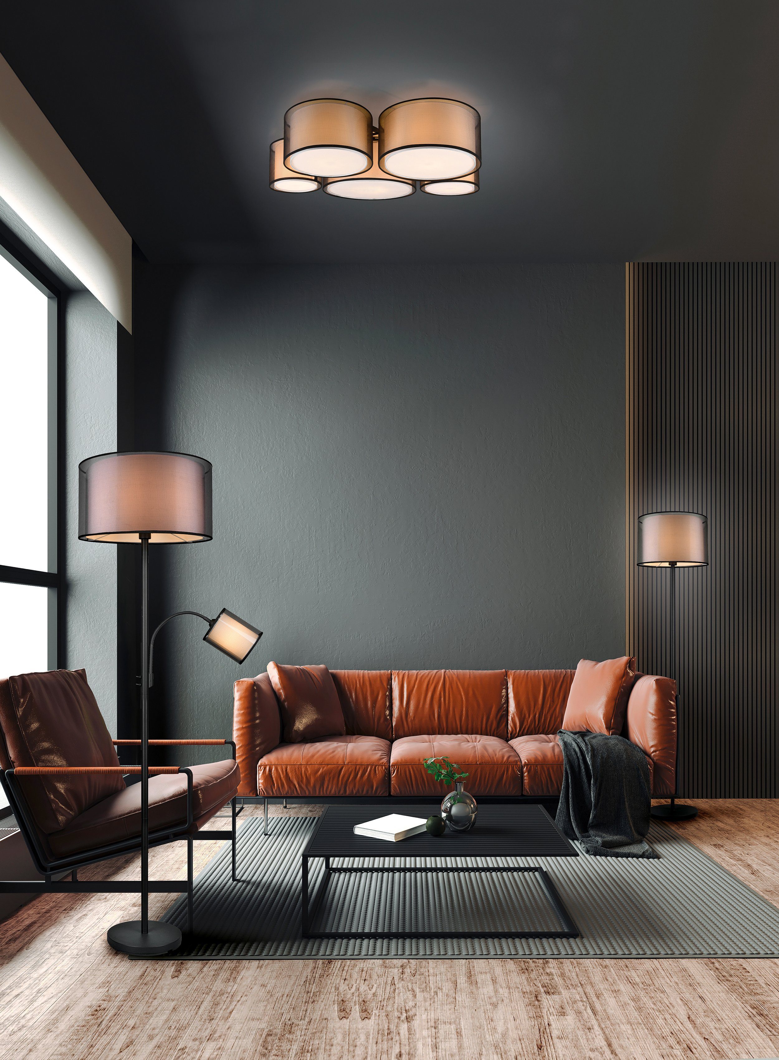 my home Stehlampe Liotta, getrennt schaltbar, Leuchtmittel wechselbar, Steh günstig online kaufen