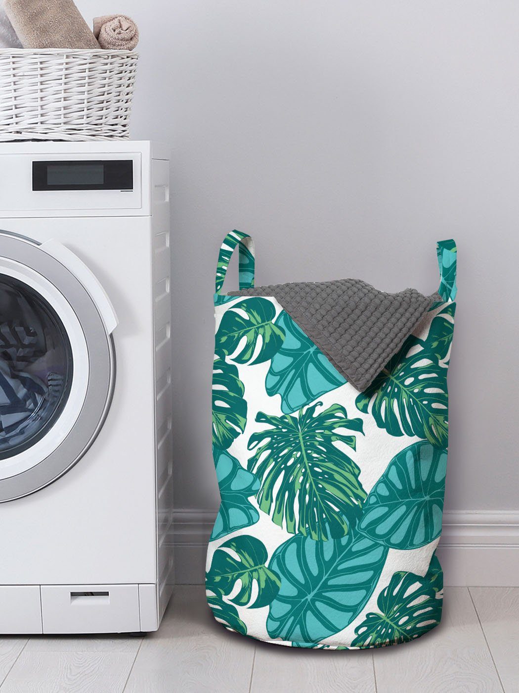 Waschsalons, Themed Abakuhaus Griffen Aloha mit Wäschekorb Kordelzugverschluss Blätter Wald für Nature Wäschesäckchen