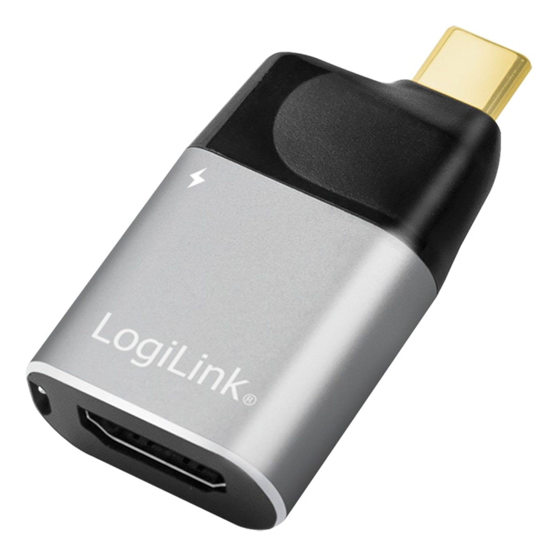 LogiLink LOGILINK USB-C Adapter CUA0203, HDMI-A, 4K, Alu, schwarz/grau HDMI-Adapter