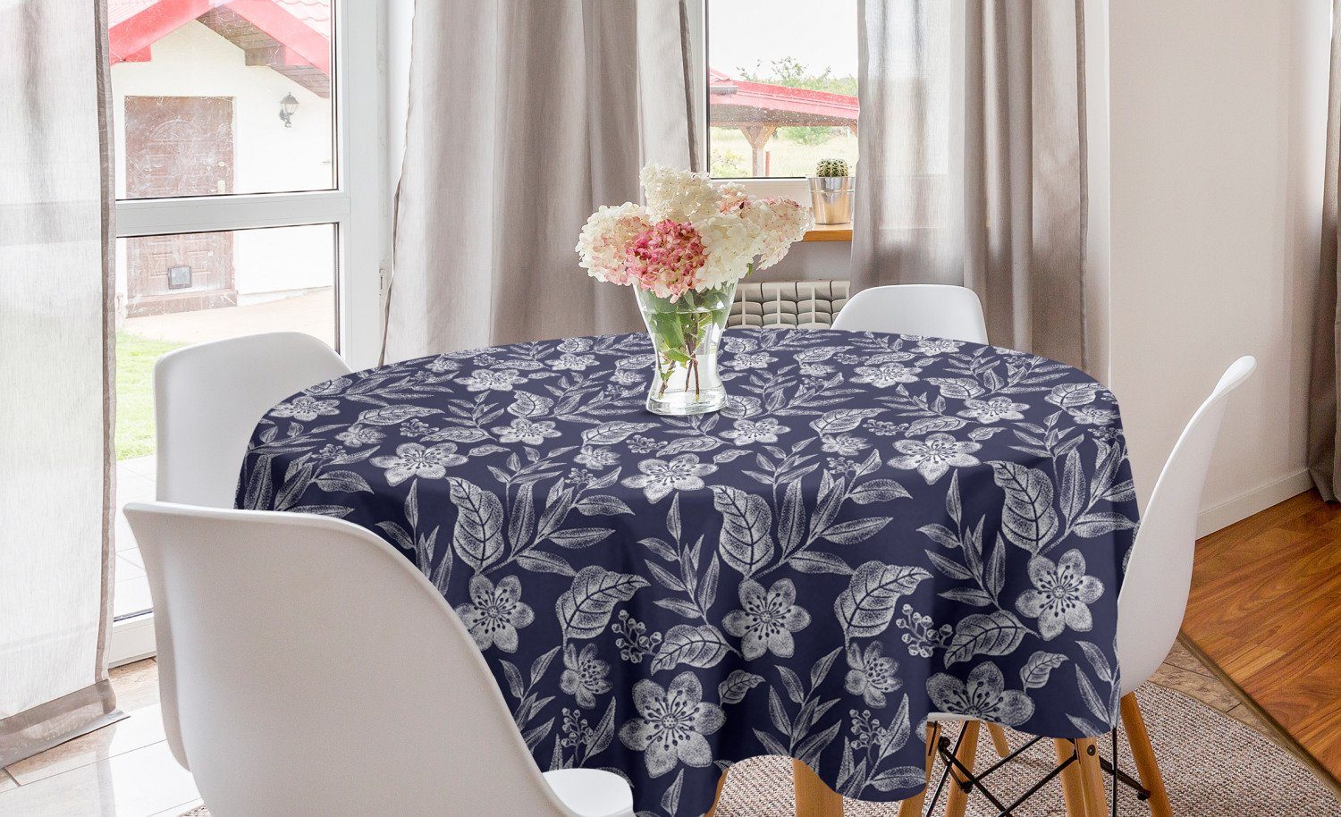 Abdeckung Dots Dekoration, Blumen Tischdecke für Garten-Kunst Küche Esszimmer Abakuhaus mit Tischdecke Pinsel Kreis