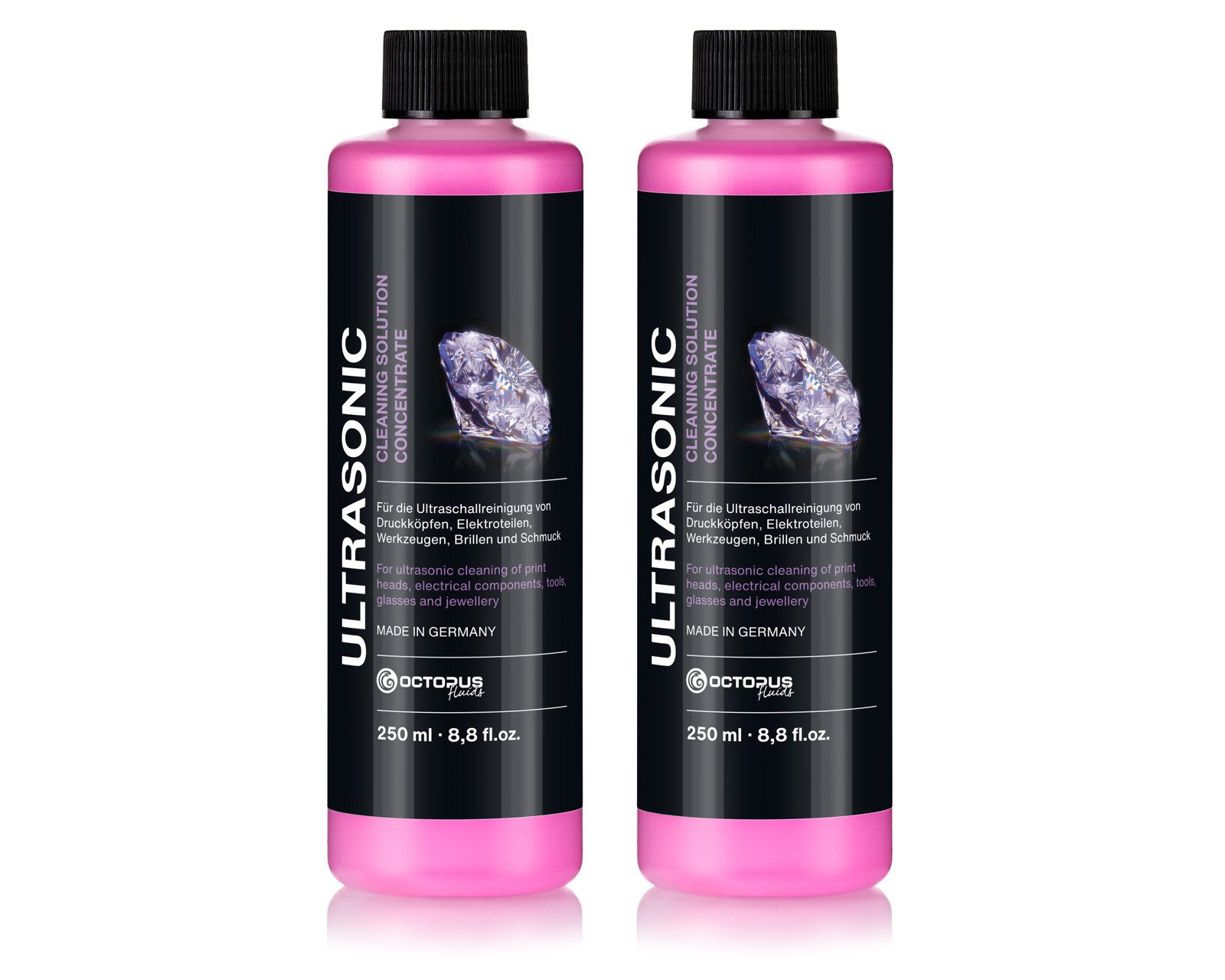 OCTOPUS Fluids Ultraschallreiniger 2x250ml Ultraschall Spezialreinigungskonzentrat Amethyst, 2x 250 ml Made in Germany