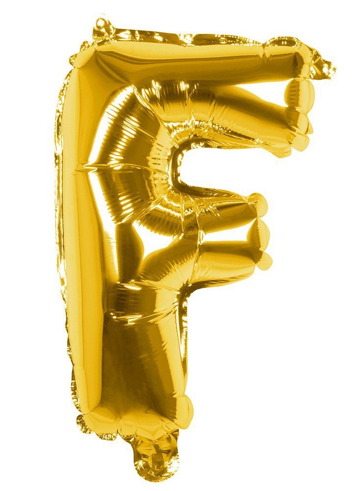 Boland Folienballon Folienballon F gold 36 cm, Ballon zur Befüllung mit Gas - für Geburtstag & Jubiläum