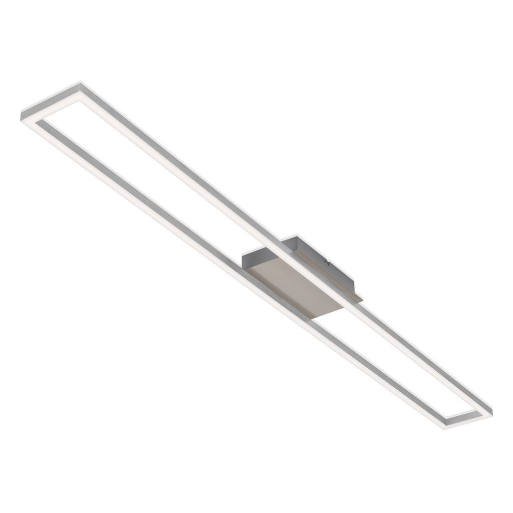 Briloner Leuchten LED Deckenleuchte 3094012, LED fest integriert, 2700K - Extra-Warmweiß, Deckenlampe, 110x12x5cm, Matt-Nickel, 18W, Wohnzimmer, Schlafzimmer