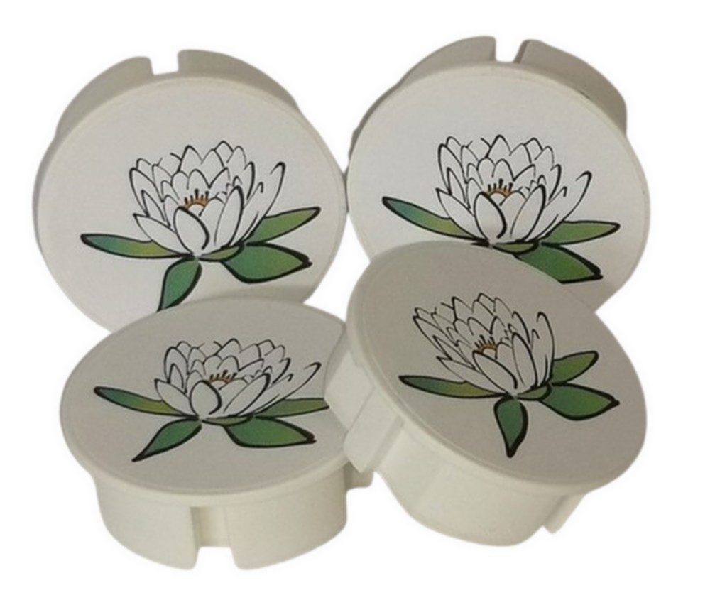 STECKEL Wanddekoobjekt Steckdosen Abdeckung 4xBlume Weiß – Staub/Spritzschu günstig online kaufen