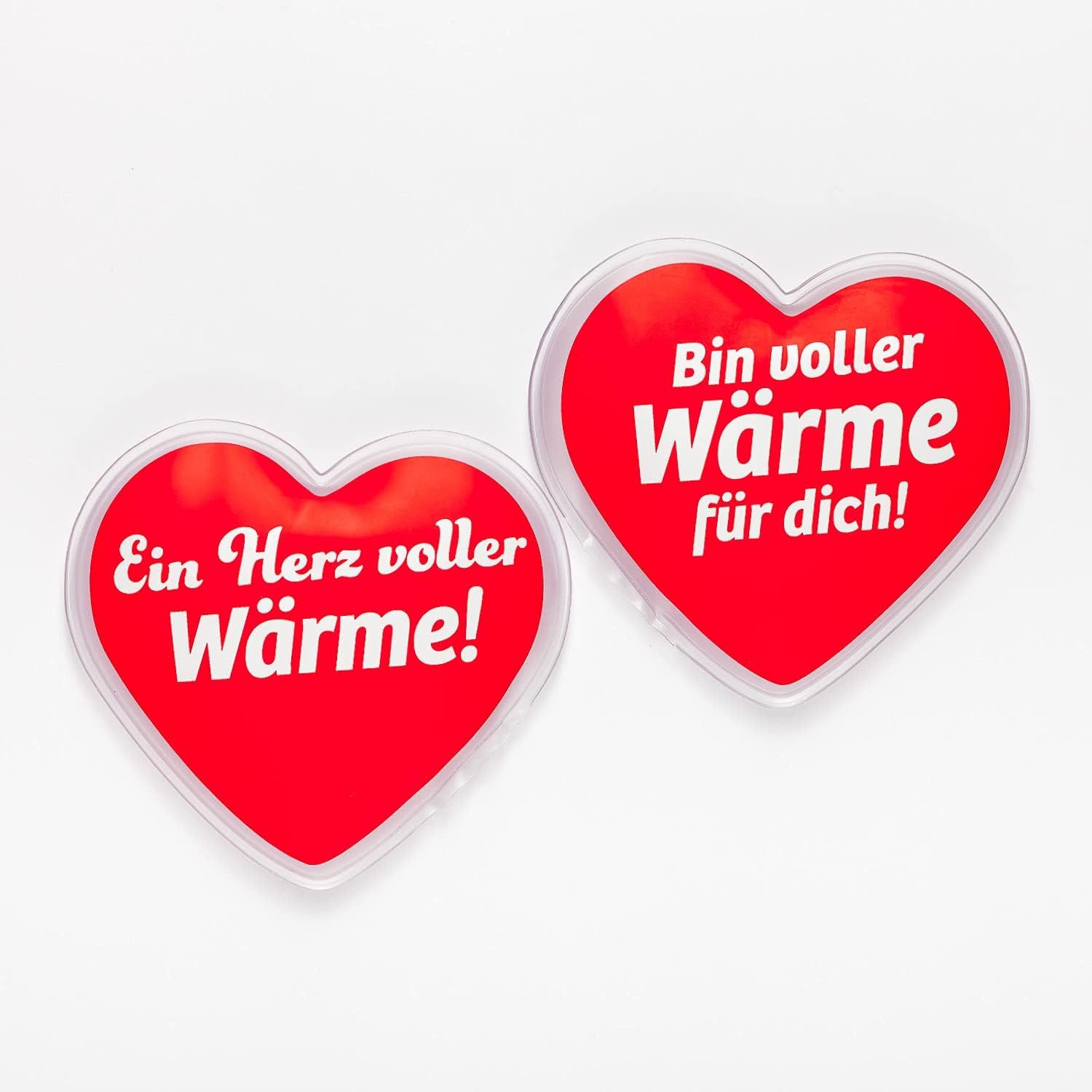 HF Home Flair Handwärmer hochwertige Handwärmer I Wiederverwendbar (2er Set Herzen mit Schrift), 2-tlg., Wiederverwendbare Taschenwärmer I tolle Muster