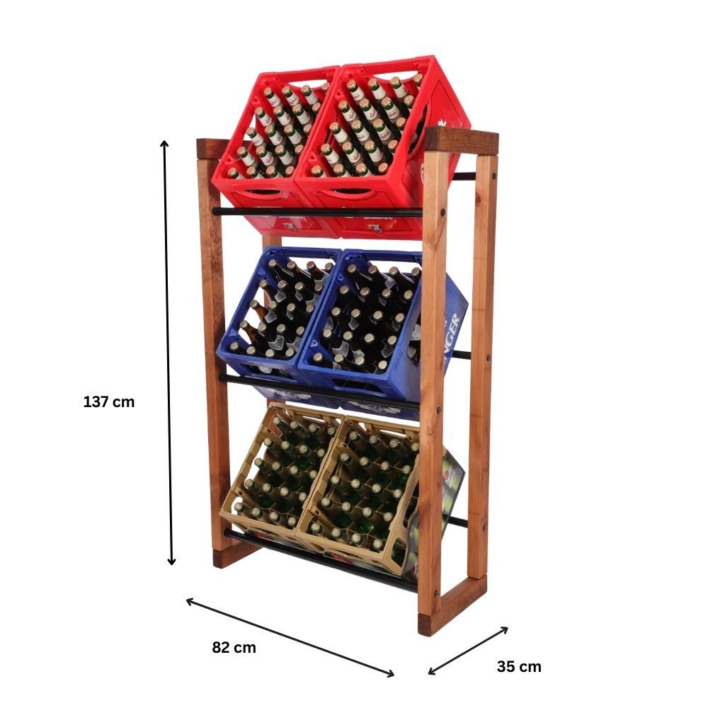 PROREGAL® Küchenregal Getränkekistenregal HARZ 137x82x35cm 9 günstig online kaufen