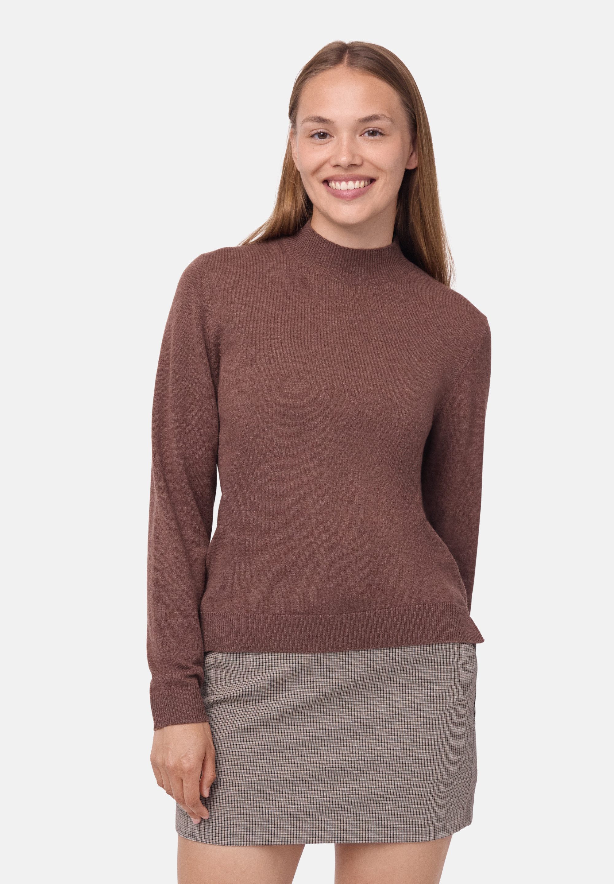 DANISH ENDURANCE Rundhalspullover Premium Knit Pullover Merino Wool Cashmere Damen Jumper, luxuriöser Mock Neck Pullover