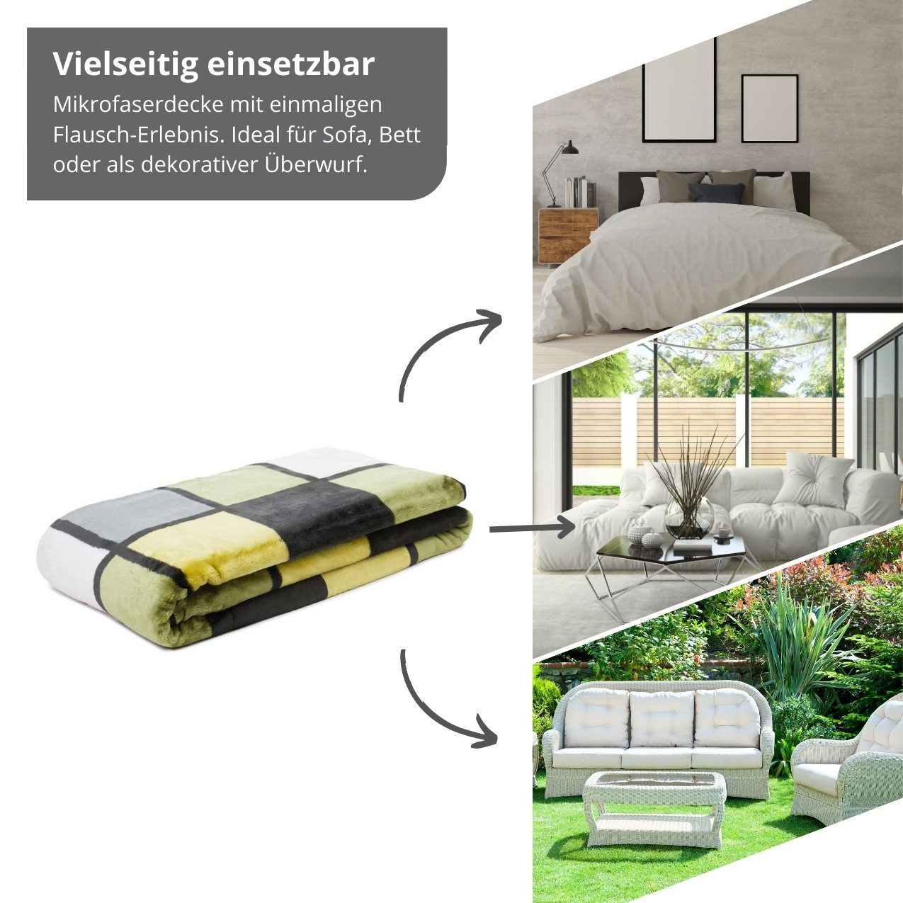 Wohndecke Kuscheldecke, liebling, mit bedrucktem Motiv, angenehm auf der Haut, ideal für die Couch