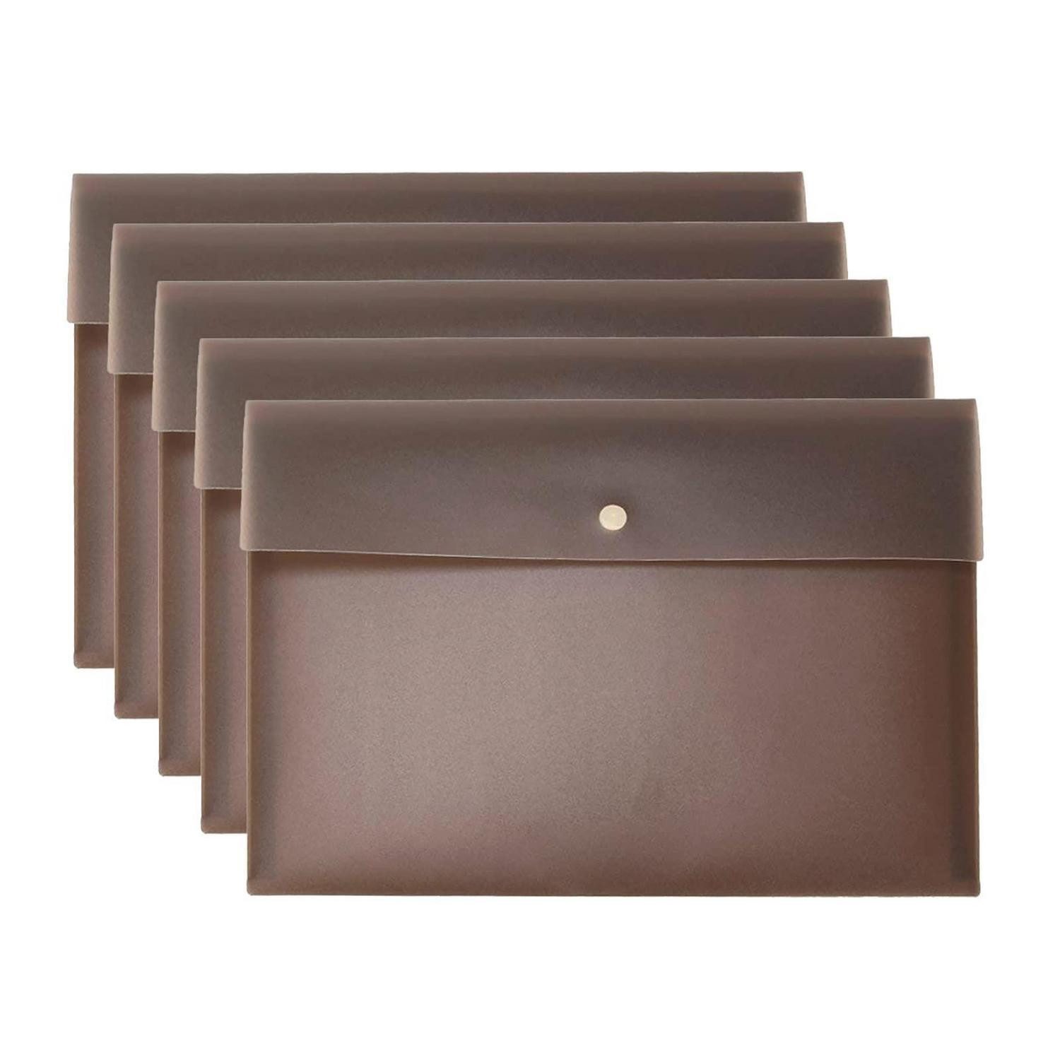 LuxusKollektion Organisationsmappe Umschläge & Mappen A4 5er-Pack Braun (5-St)