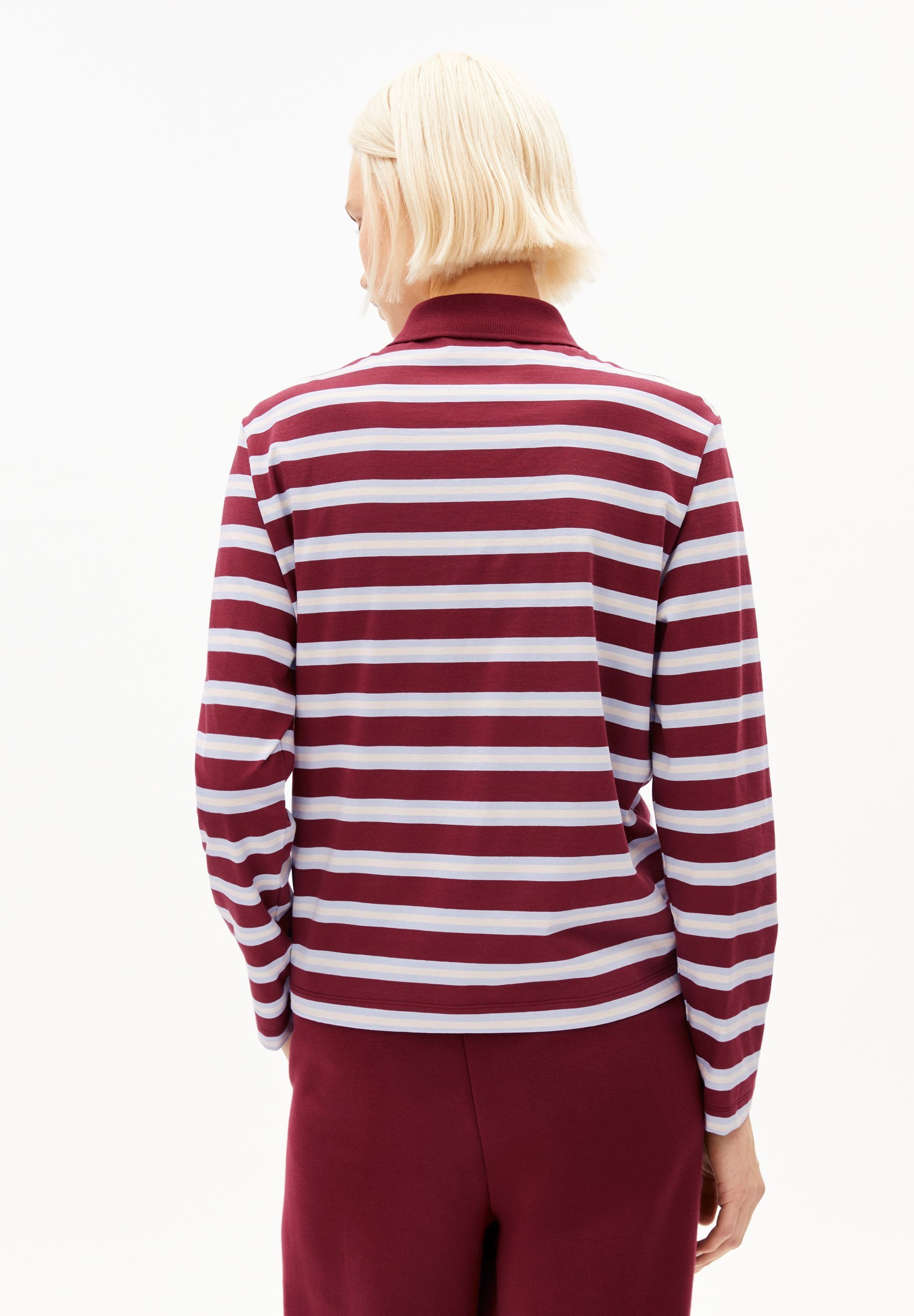 Armedangels Longsleeve STRIPE POLO Longsleeve Polo aus Bio-Baumwolle Loose Fit – Bild 4 von 5