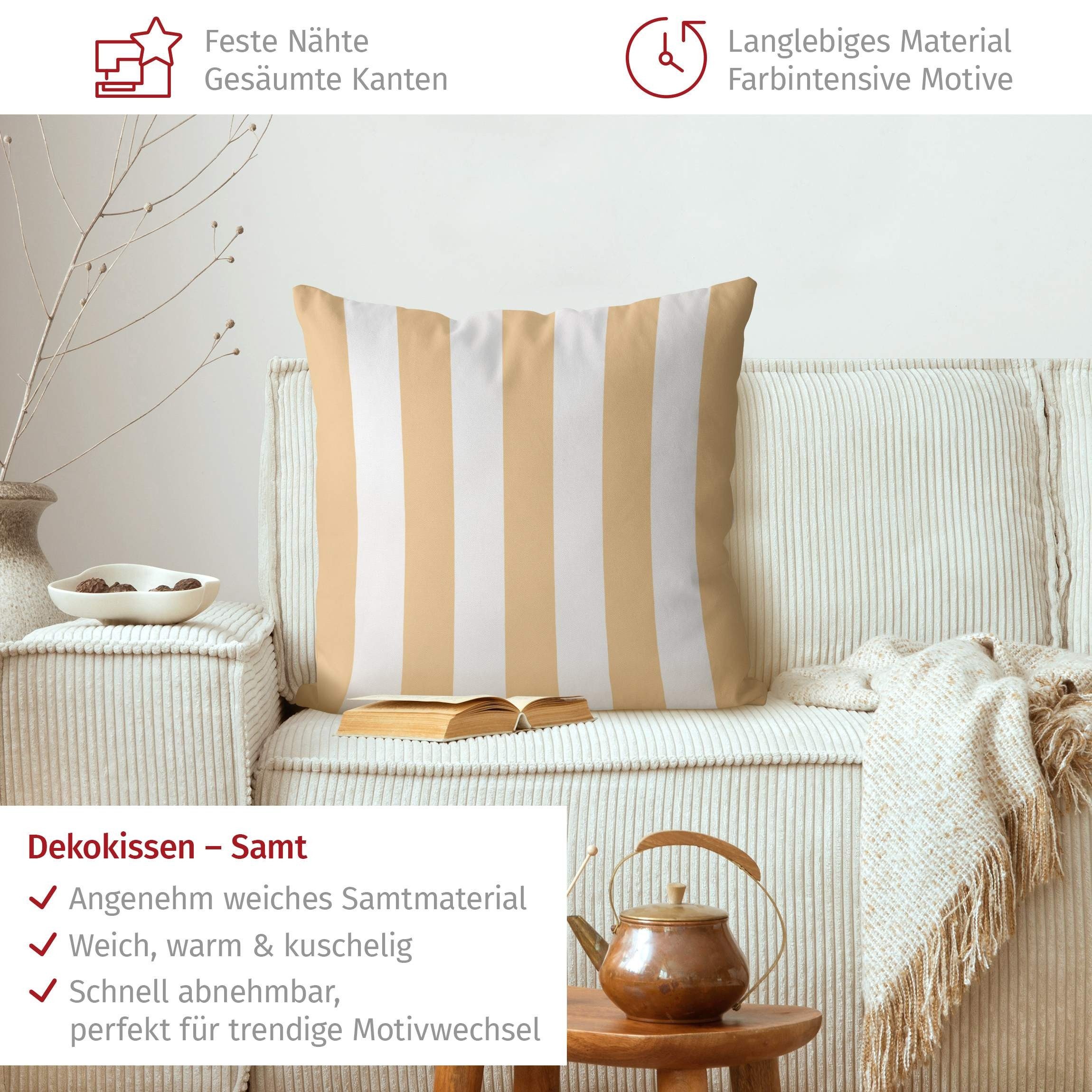 Bilderdepot24 Dekokissen drinnen Kissenhülle/ Sofakissen/ Zierkissen pastell Muster, Bezug mit / ohne Füllung Zierkissen Outdoor Sofa Bett