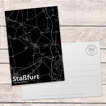 Mr. & Mrs. Panda Postkarte Staßfurt - Geschenk, Geburtstagskarte, Einladung, Stadt, Geschenkkart