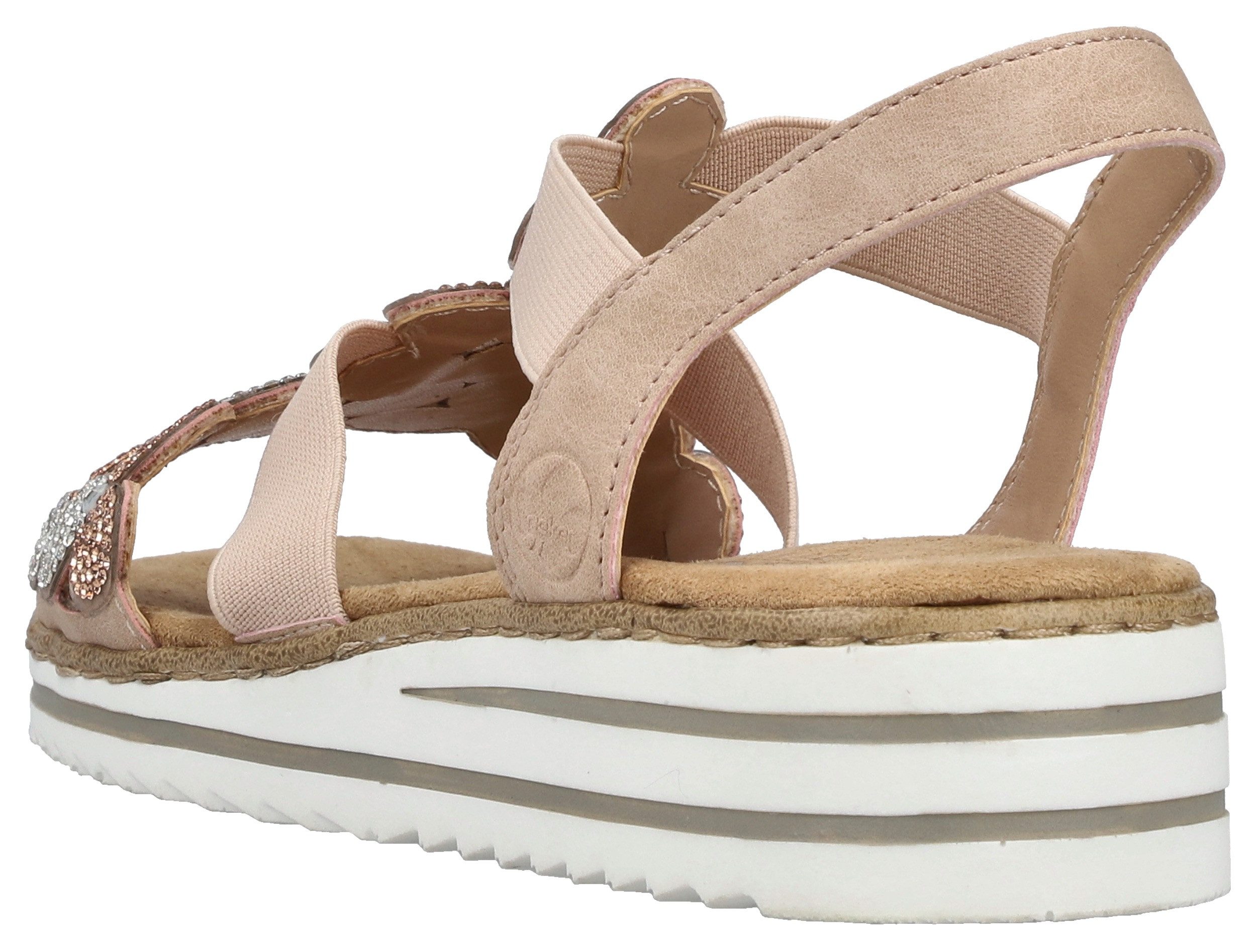 Rieker Sandale Schlupfschuh, Sommerschuh, Urlaubsschuh mit Glitzersteine günstig online kaufen