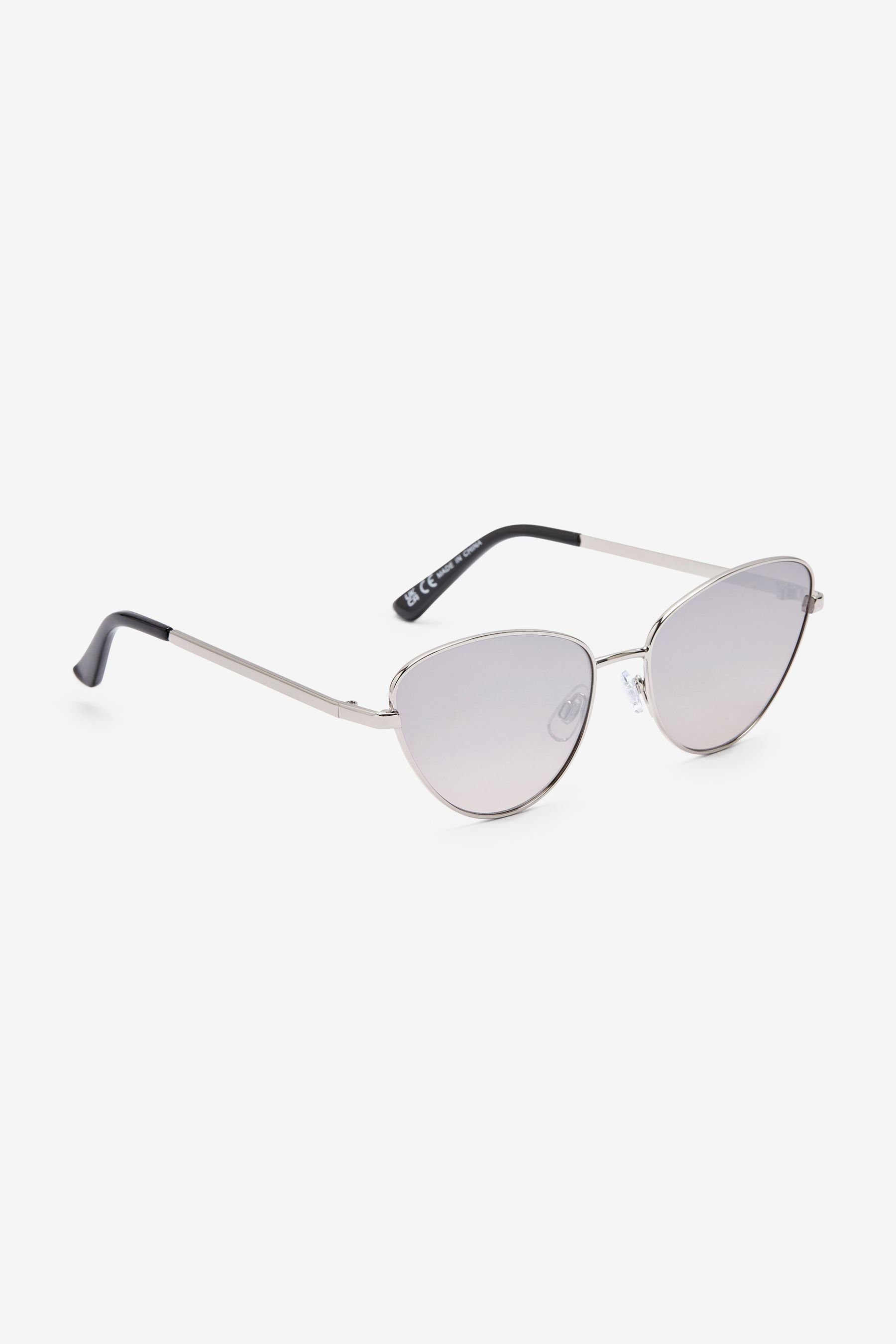 Next Sonnenbrille Sonnenbrille mit Katzenaugen-Metallgestell (1-St) Silver