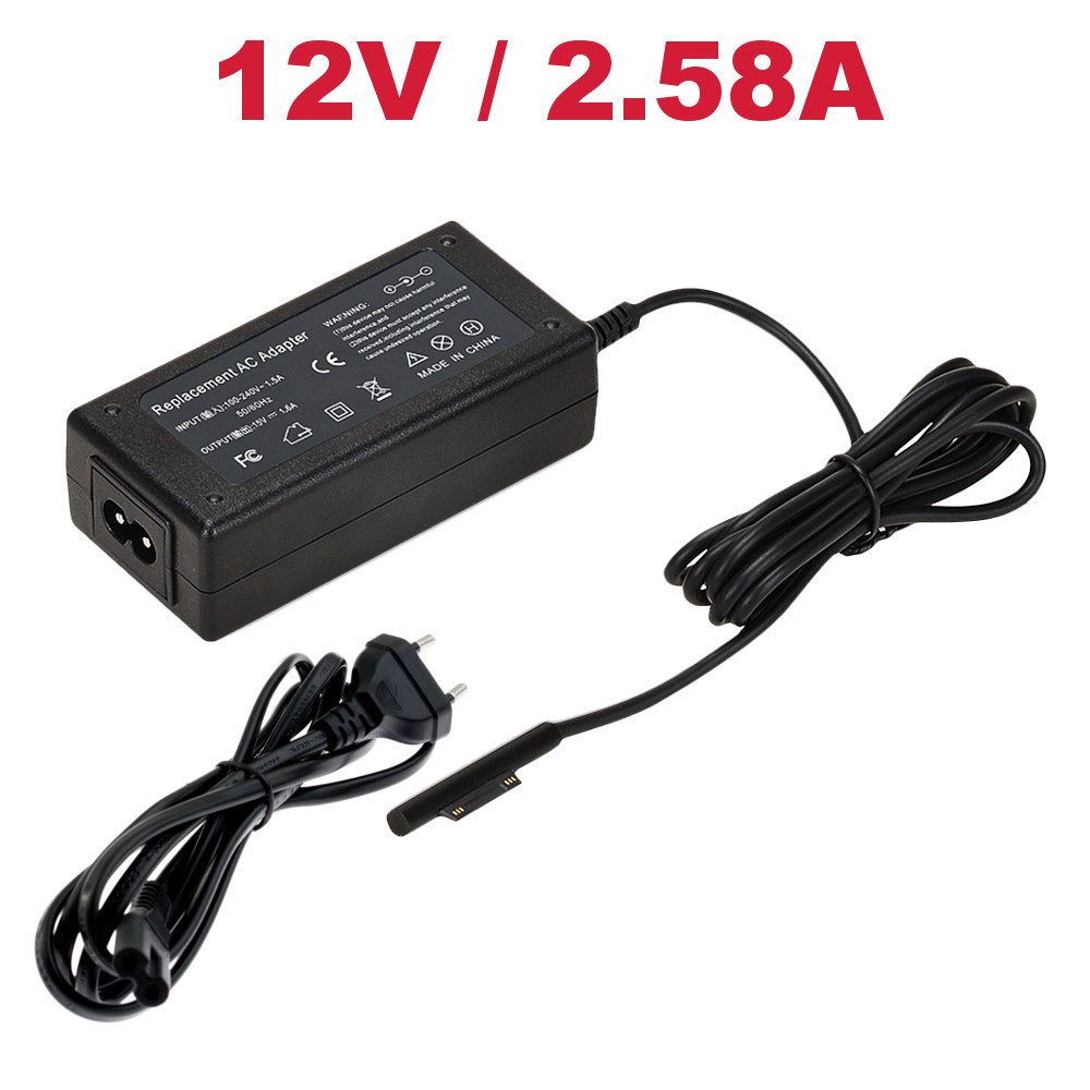 Trade-Shop Surface-Netzteil passend für Microsoft Surface Pro 3 / Pro 4 / Pro 5 Netzteil (12V 2,58A / Ladekabel / Laptop-Kabel)