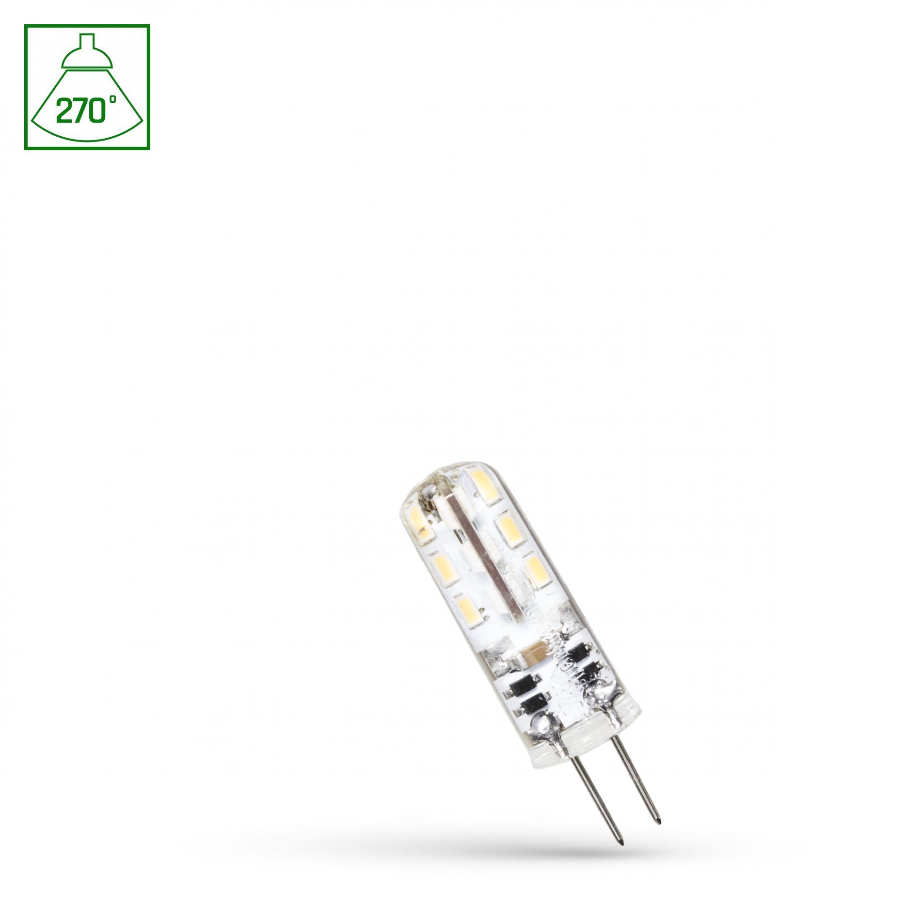 SpectrumLED LED-Leuchtmittel LED G4 1,5W = 15W Stiftsockellamp 95lm 12V 270° Warmweiß 3000K, G4, Warmweiß