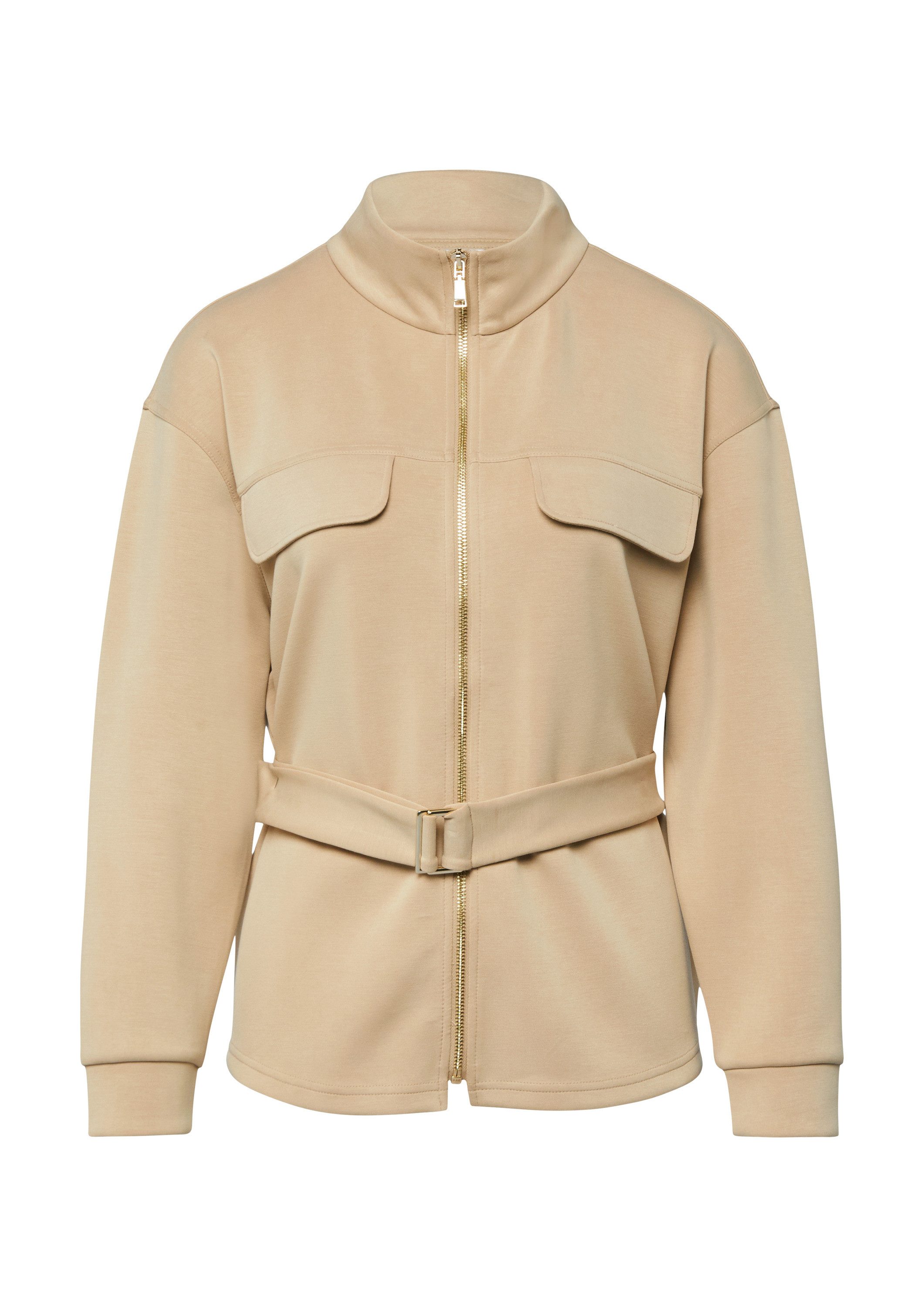 comma Sweatjacke Sweatshirt Sweatjacke mit abnehmbarem Taillengürtel günstig online kaufen
