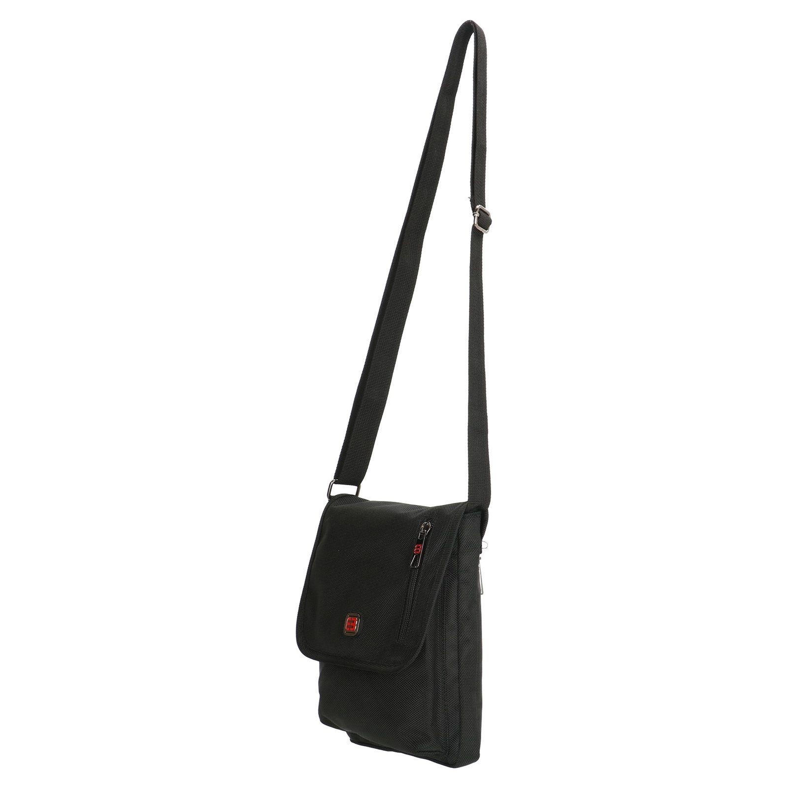 Schwarz Schultertasche Umhängetasche (1-tlg), Handtasche HTI-Living mit Überschlag Schultertasche