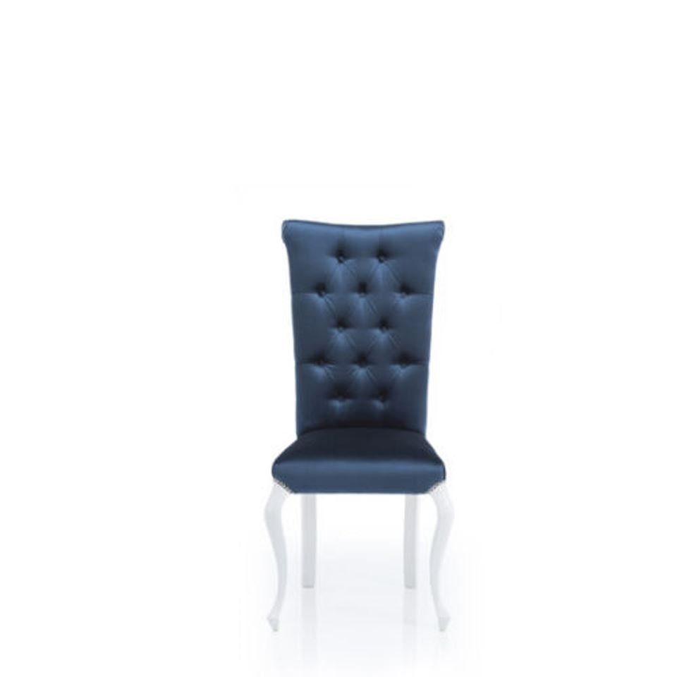 blau Klassische Bürostuhl Stühle Design Luxus JVmoebel Holz Stuhl Lehnstuhl Holzstuhl