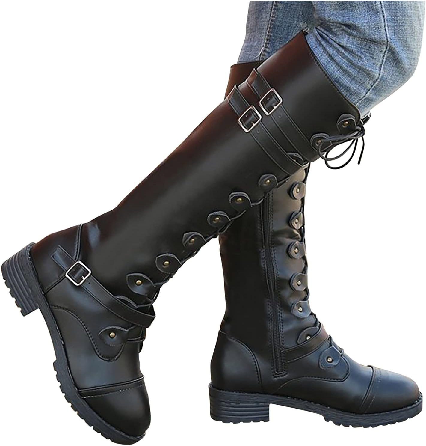 Westernstiefel Stiefel Schneestiefel Overknee Damen Schwarz Boots Daisred