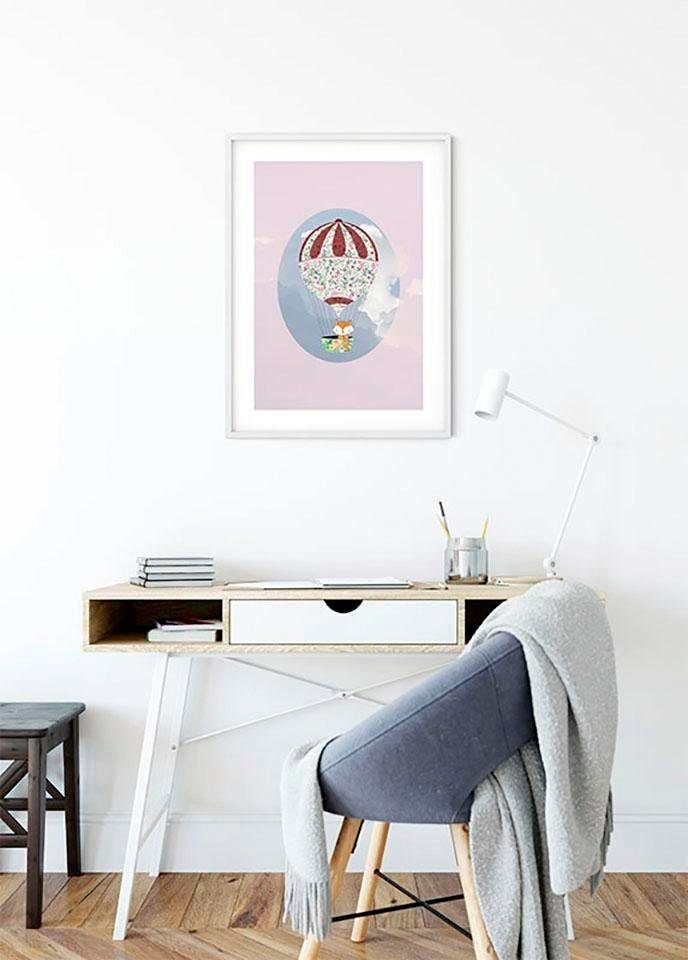 Komar Poster Happy Kinderzimmer, Wohnzimmer Balloon (1 St), Figuren Schlafzimmer, Rose