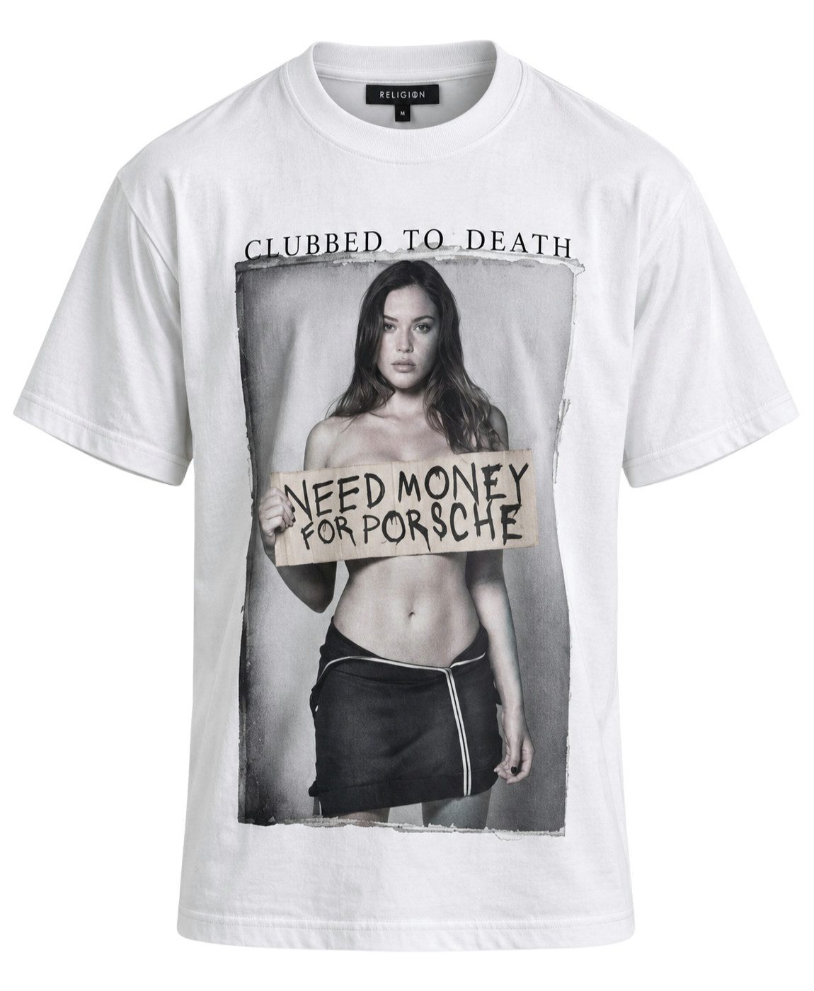 Religion T-Shirt RELIGION Clothing Herren T-Shirt NEED MONEY-Weiss-L