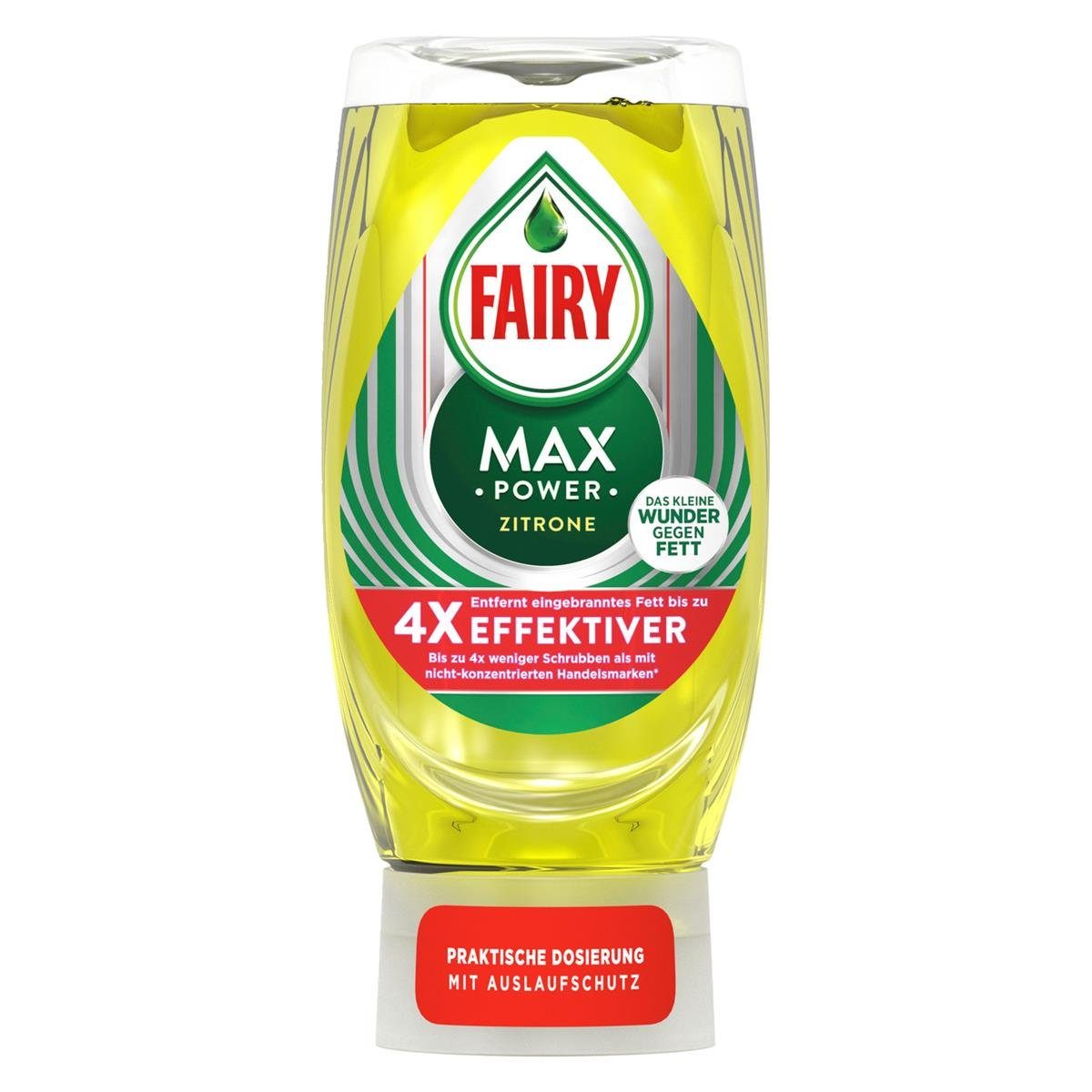 Fairy Fairy Spülmittel Max Power Zitrone 370ml - Wunder gegen Fett (1er Pack Geschirrspülmittel