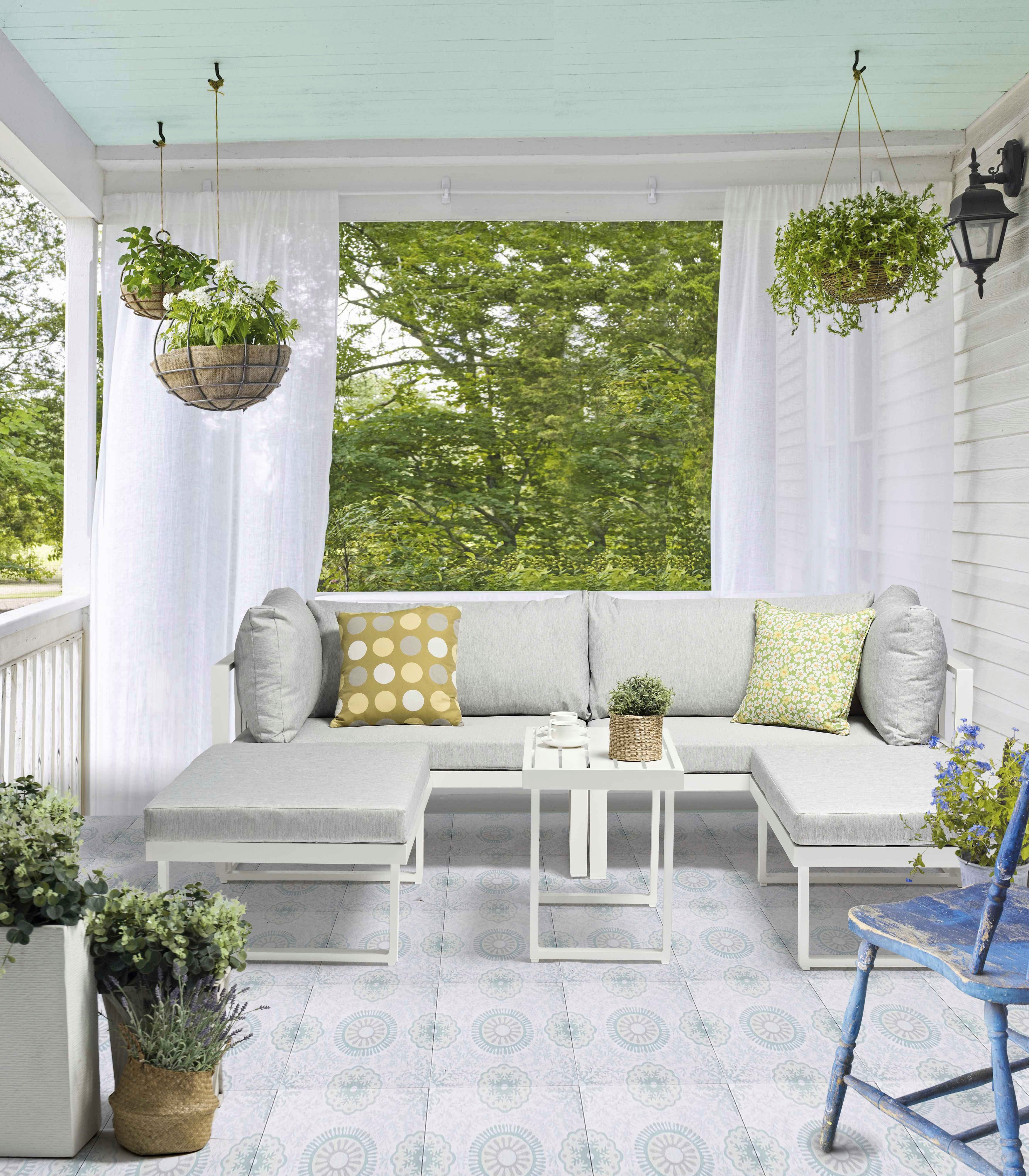 Destiny Gartenlounge-Set LONG BEACH, (11-tlg., 2x Ecksofa, 2x Hocker, 1x Tisch, inkl. Auflagen), Aluminium